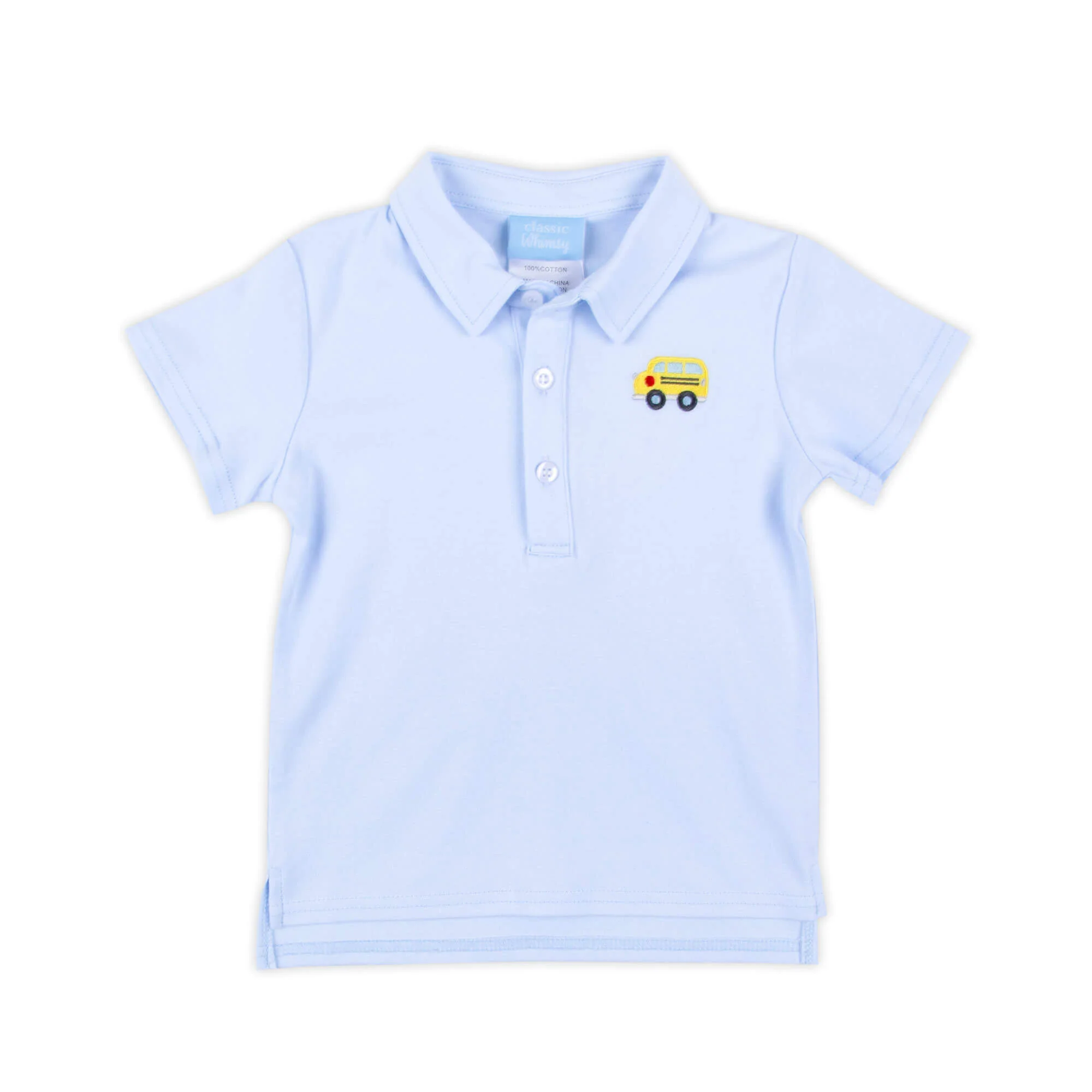School Bus Light Blue Polo Shirt - Image 2