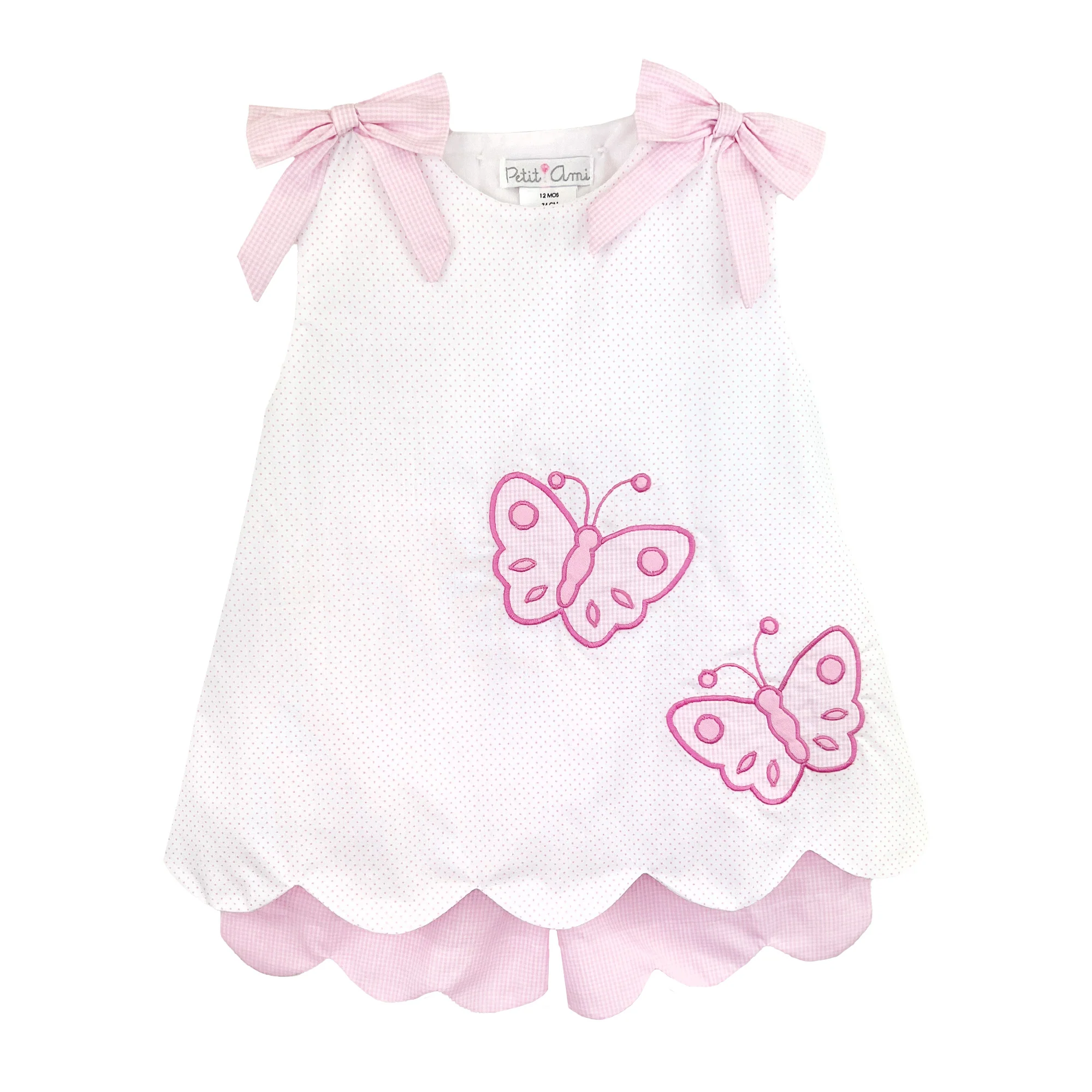 Butterfly Pink Polka Dot Short Set - Image 2