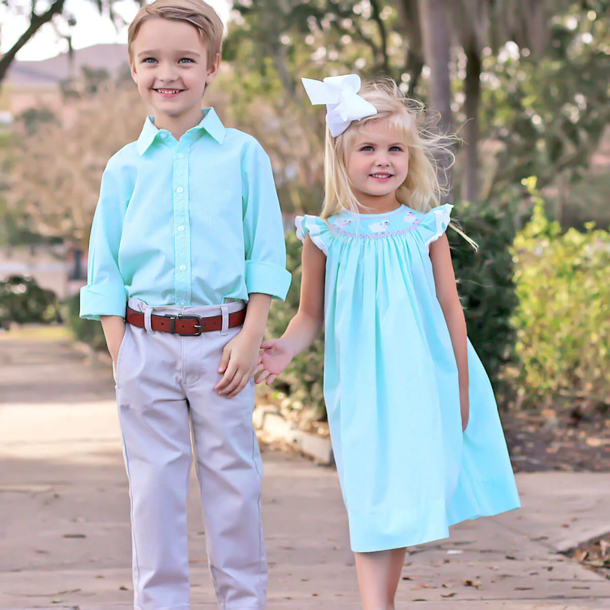 Mint Gingham Button Down Shirt - Image 3