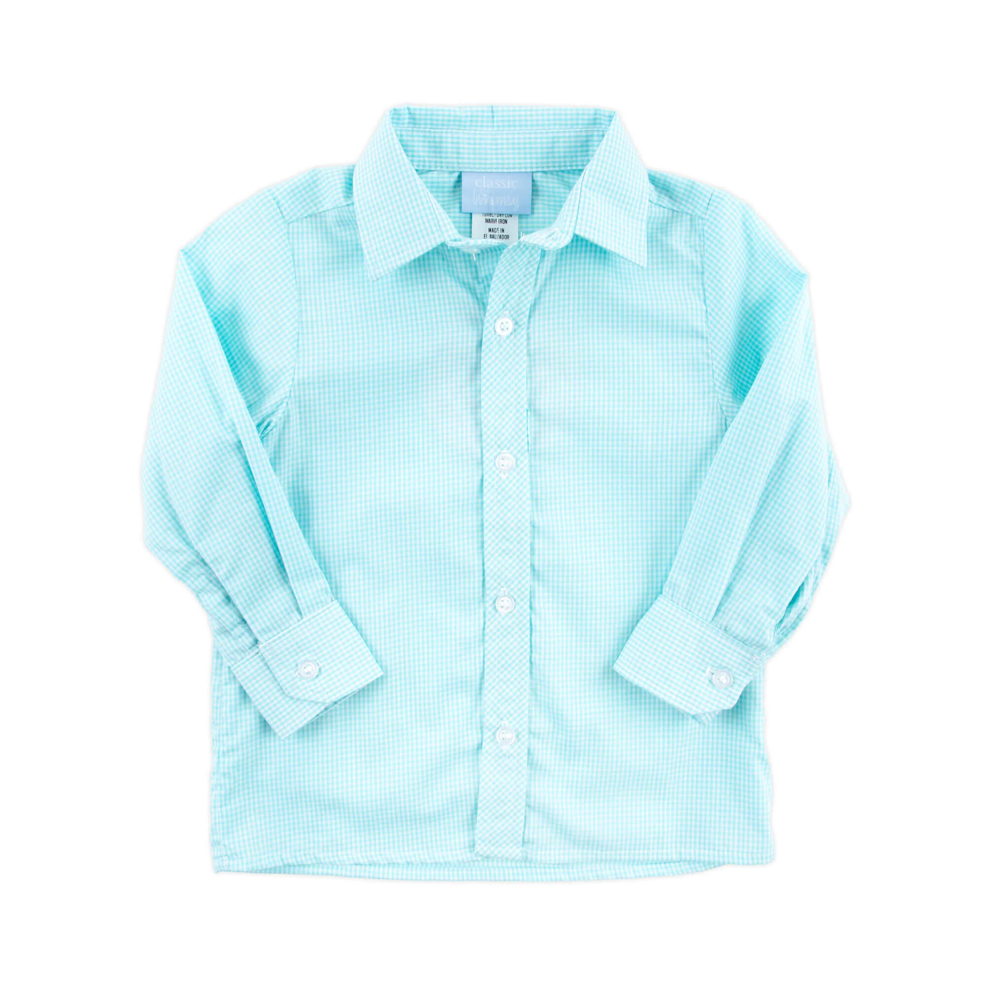 Mint Gingham Button Down Shirt - Image 5