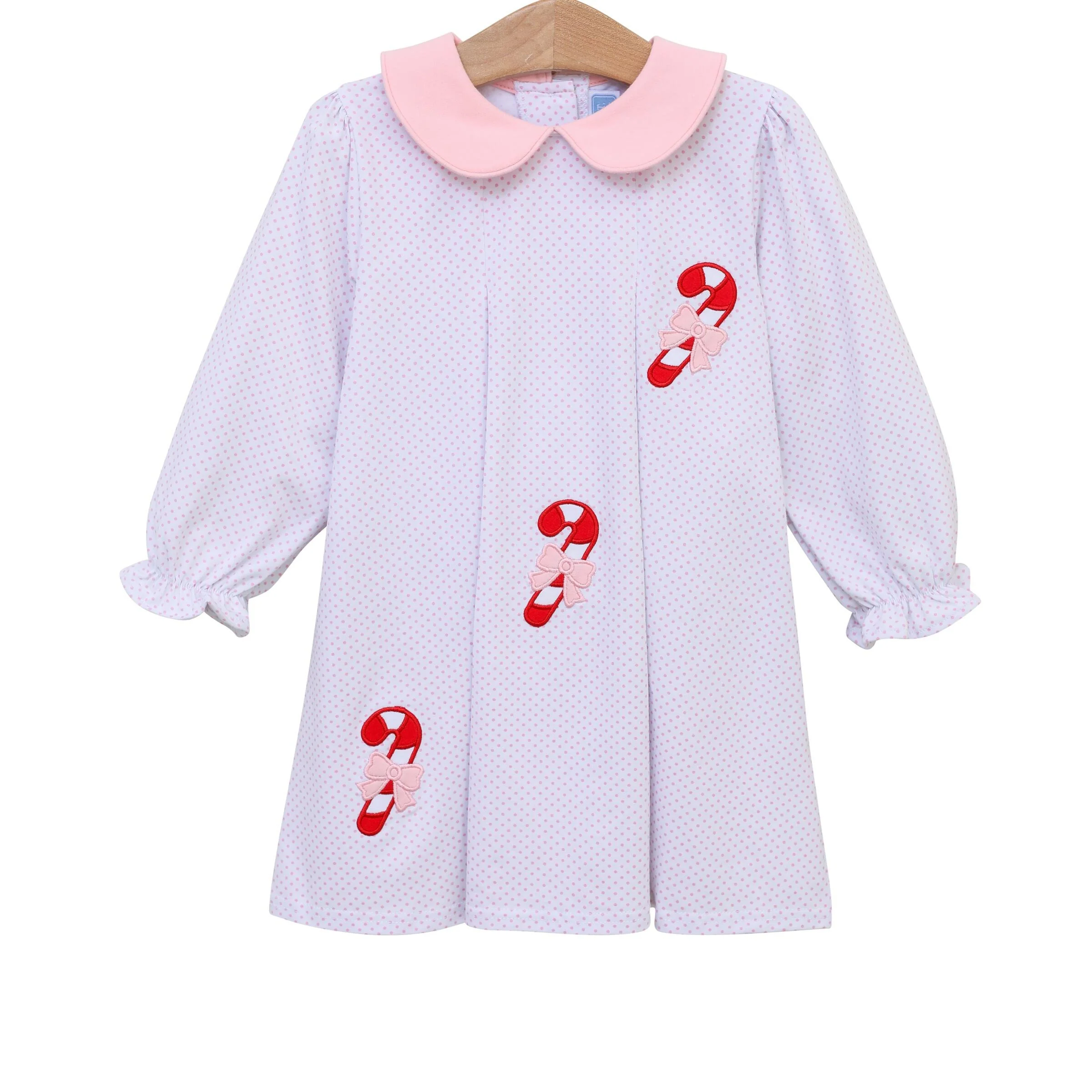 Candy Cane Long Sleeve Polka Dot Dress - Image 2