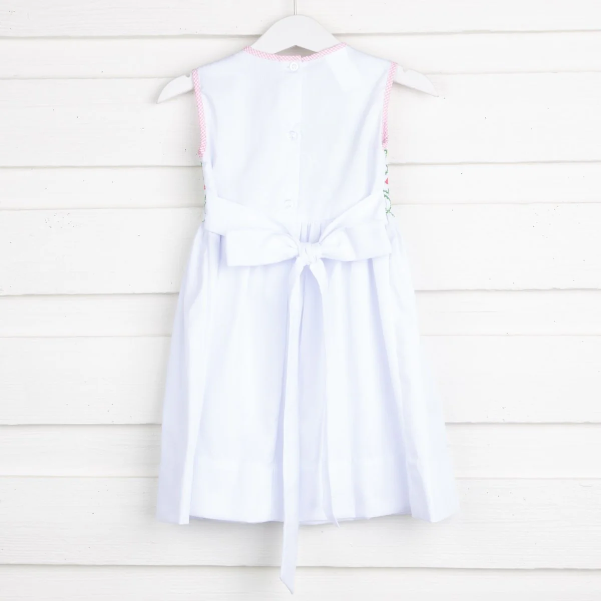 Geometric Smocked White Dress - Image 2