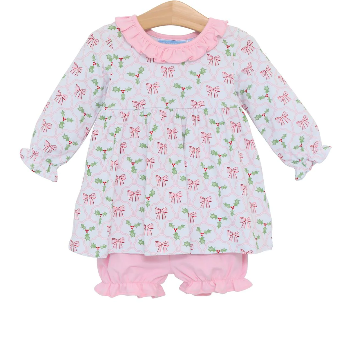 Christmas Berries and Bows Knit Bloomer Set - Image 2