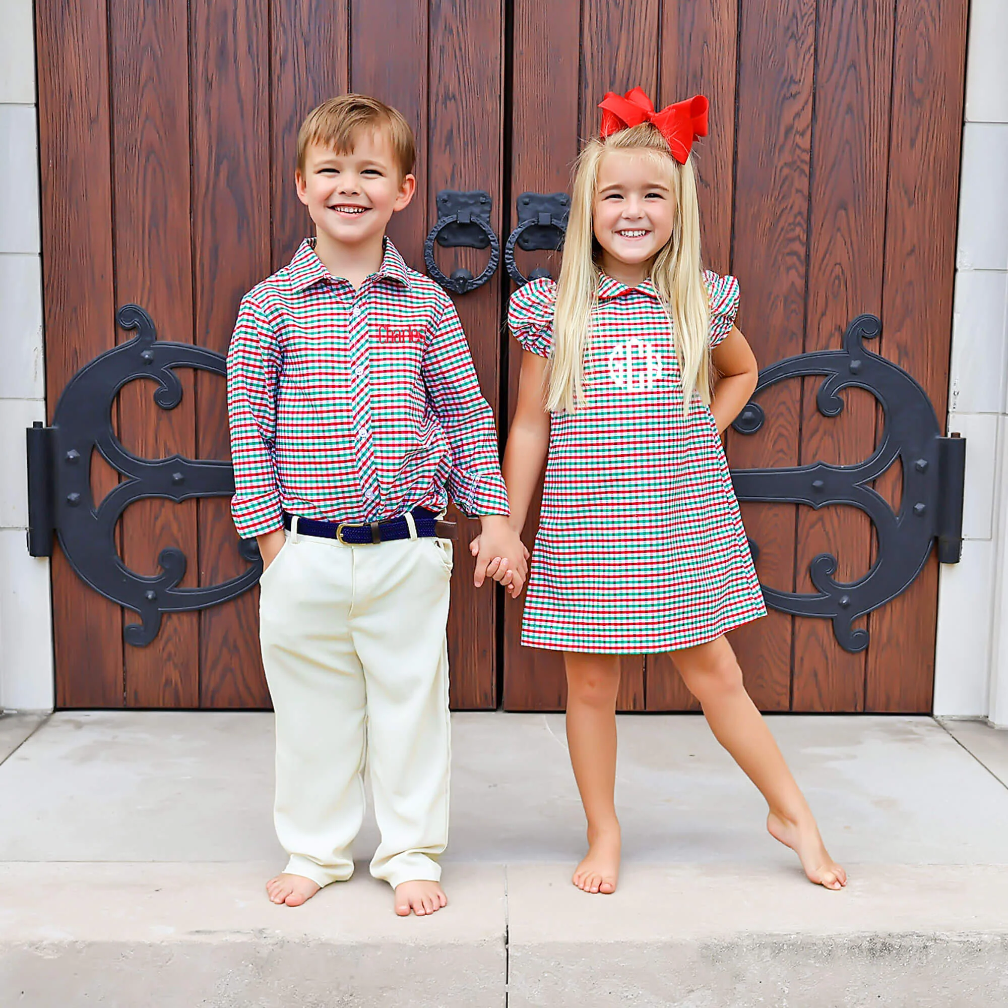 Christmas Card Gingham Sally Dress - Image 5