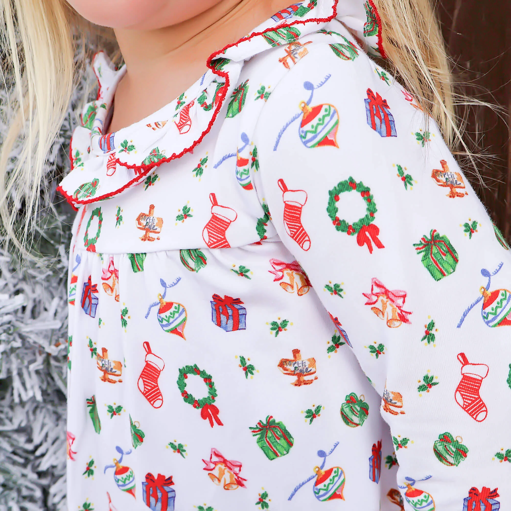 Christmas Delights Ruffle Collared Dress - Image 3
