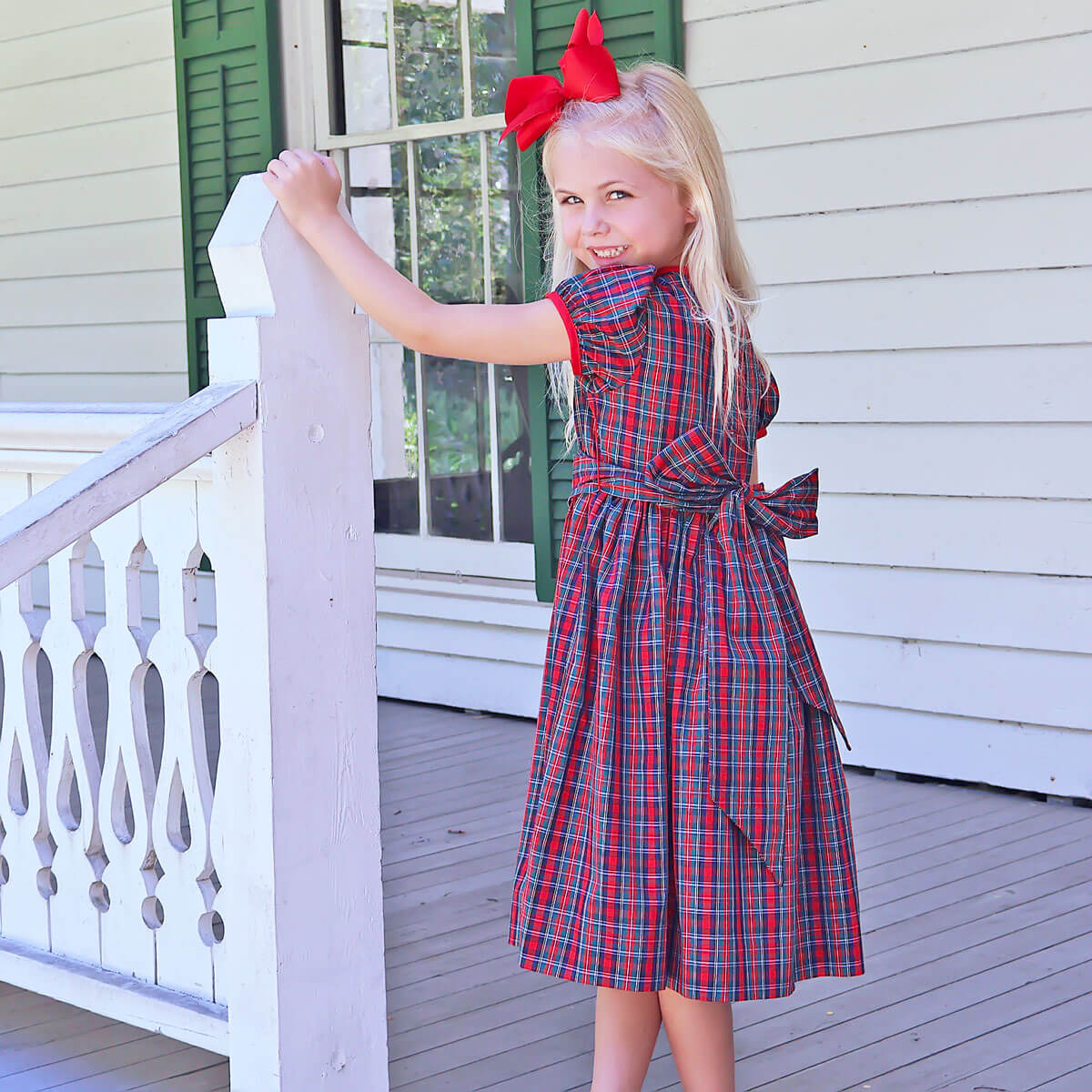 Christmas Eve Plaid Sash Dress - Image 2