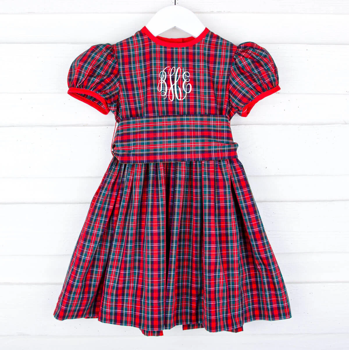 Christmas Eve Plaid Sash Dress - Image 5