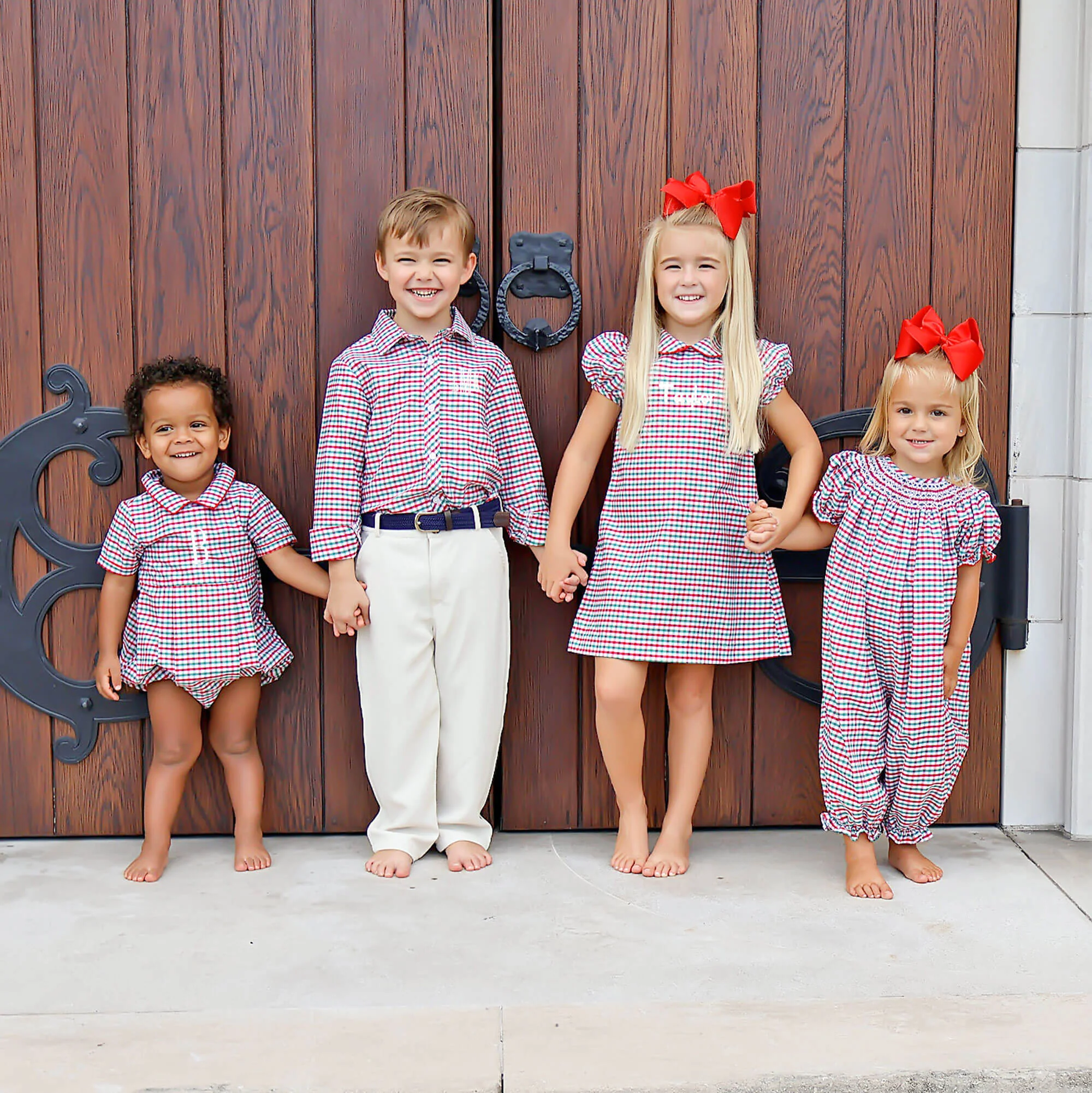 Christmas Card Gingham Button Down Shirt - Image 5