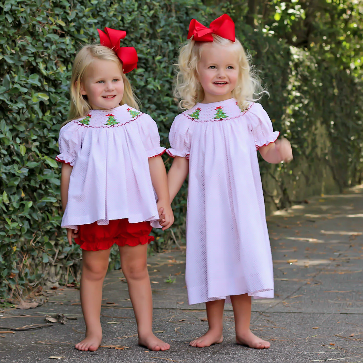Whimsical Smocked Tree Red Dot Bloomer Set - Image 4