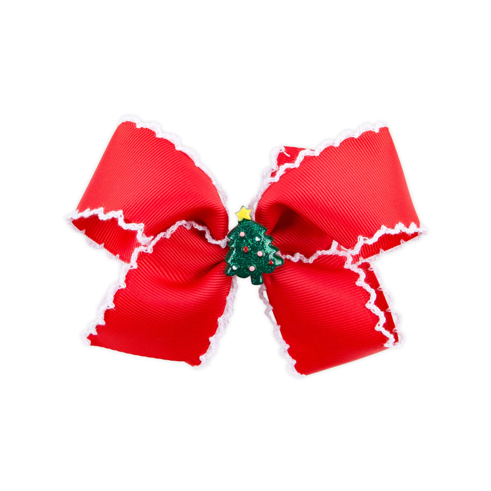 Christmas Tree Charm Moonstitch Hair Bow - Image 2