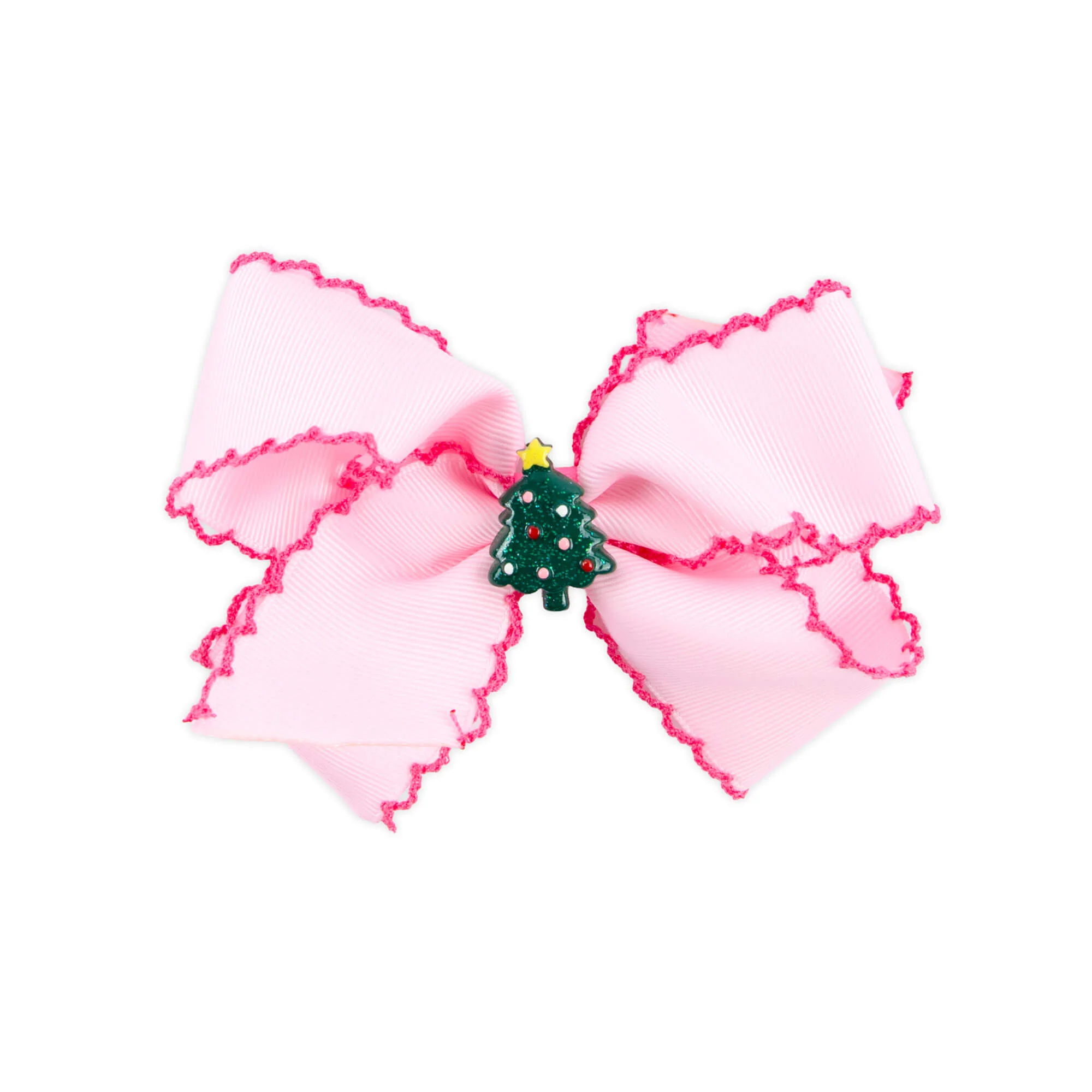 Christmas Tree Charm Moonstitch Hair Bow - Image 3