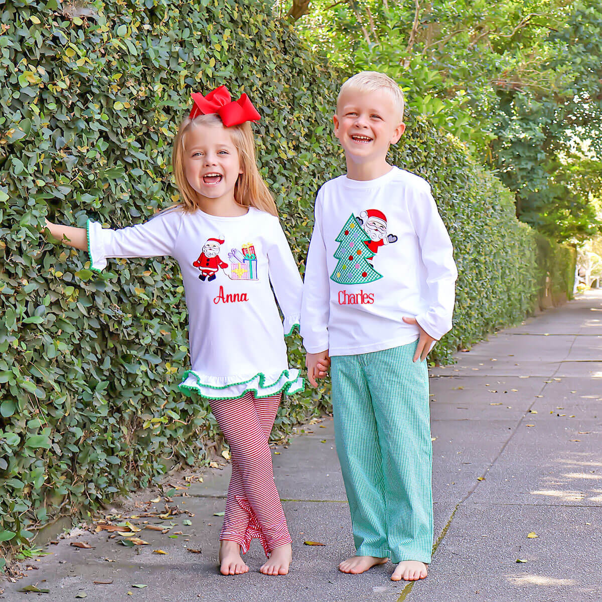 Santa Christmas Tree White Long Sleeve Shirt - Image 6