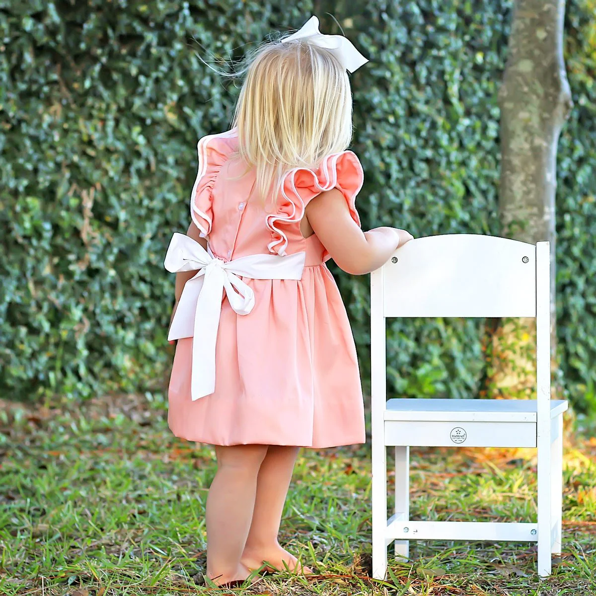 Peach Pique Alice Dress - Image 3