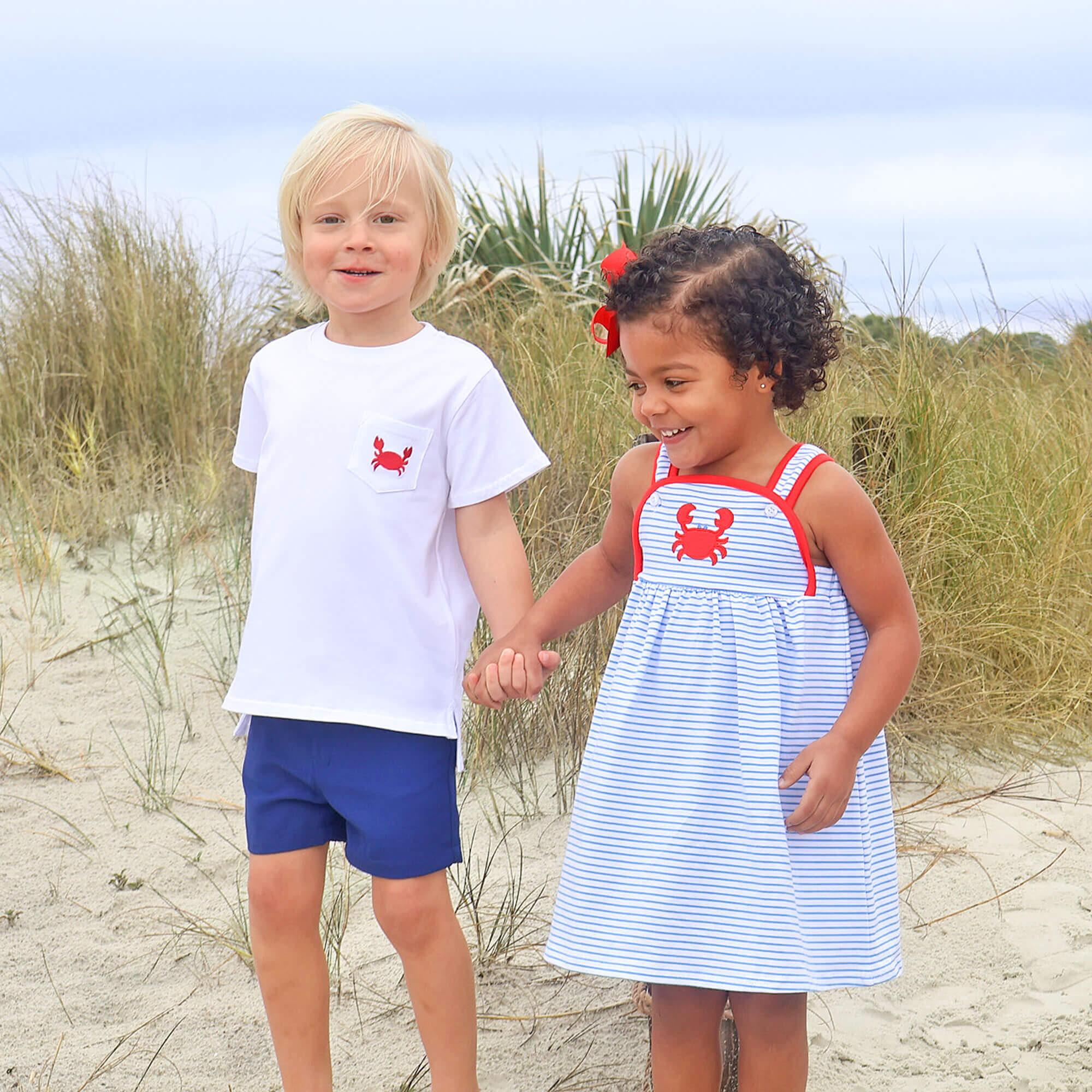 Coastal Crab Blue Stripe Skyler Dress - Image 5