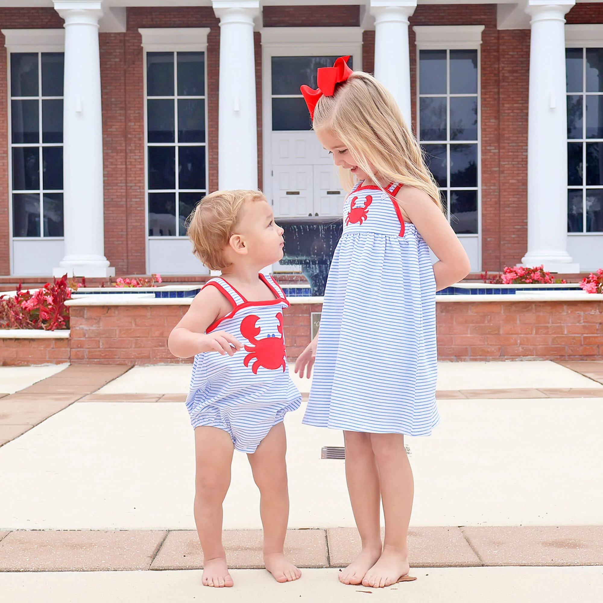 Coastal Crab Blue Stripe Skyler Dress - Image 7