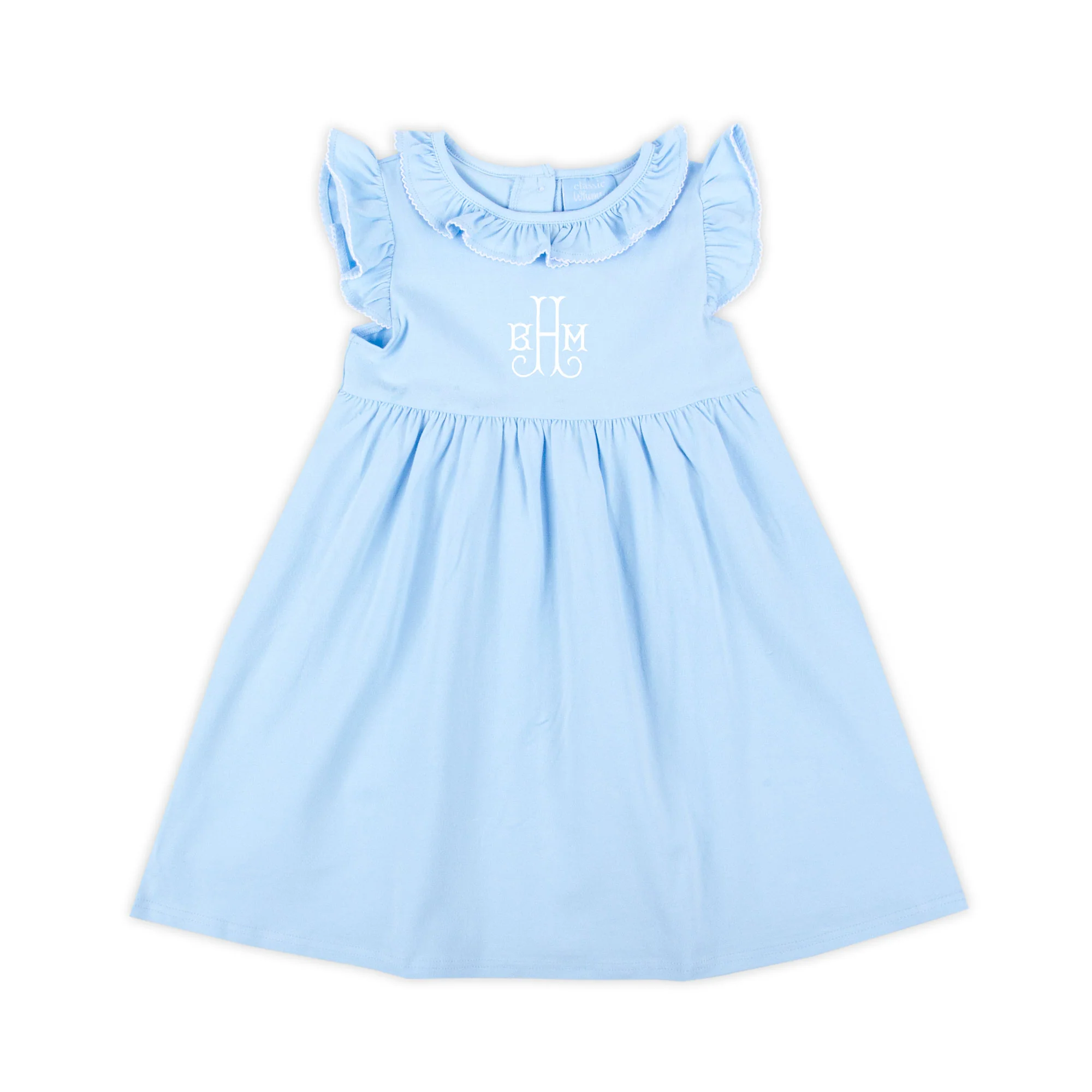 Colette Ruffle Collar Blue Knit Dress - Image 2