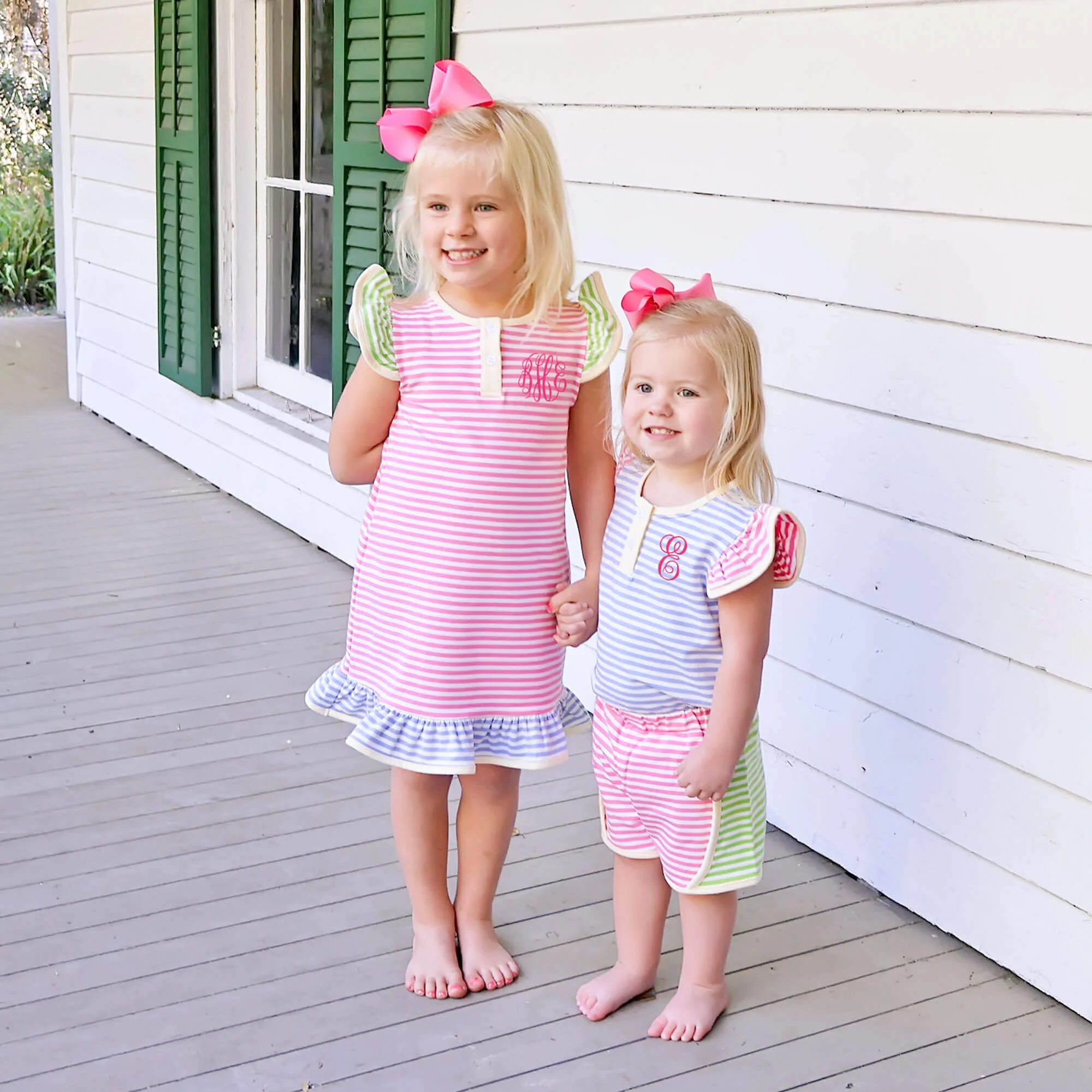 Colorblock Stripe Jade Short Set - Image 3