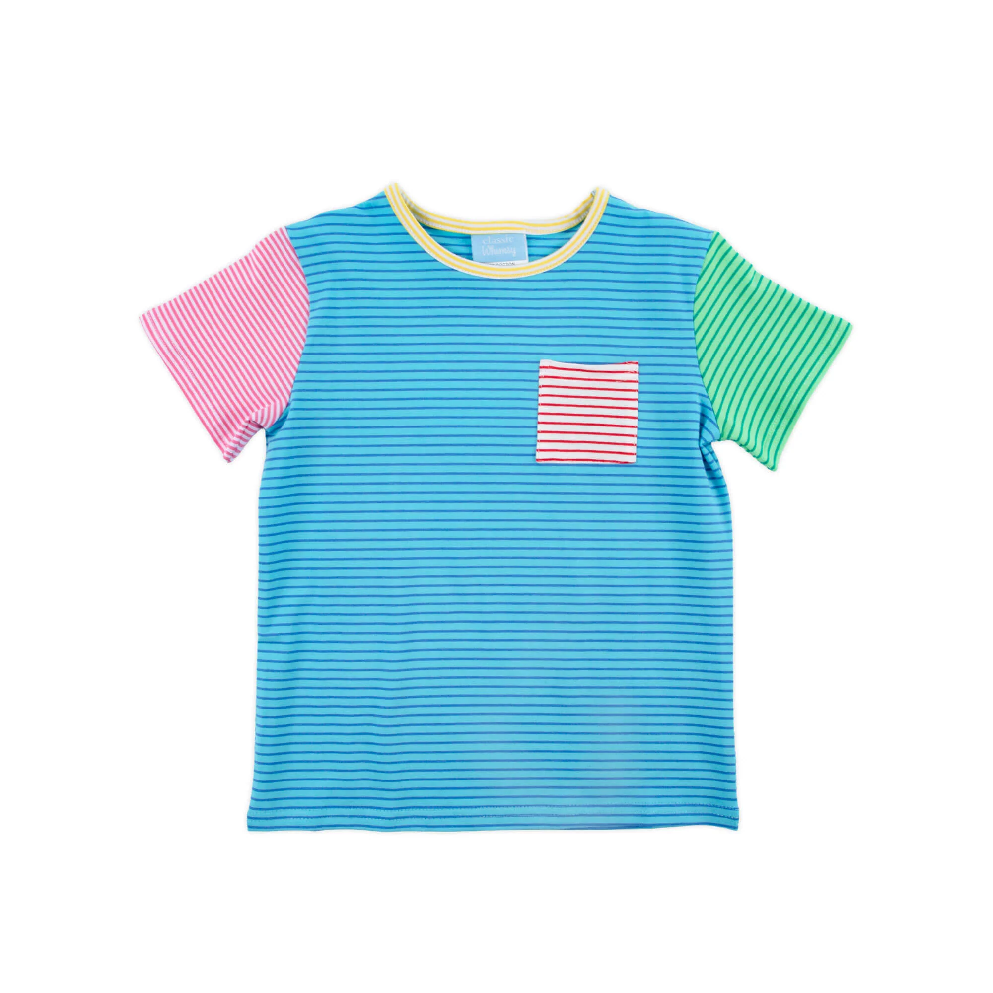 Colorblock Stripe Short Sleeve Pocket Shirt - Image 4