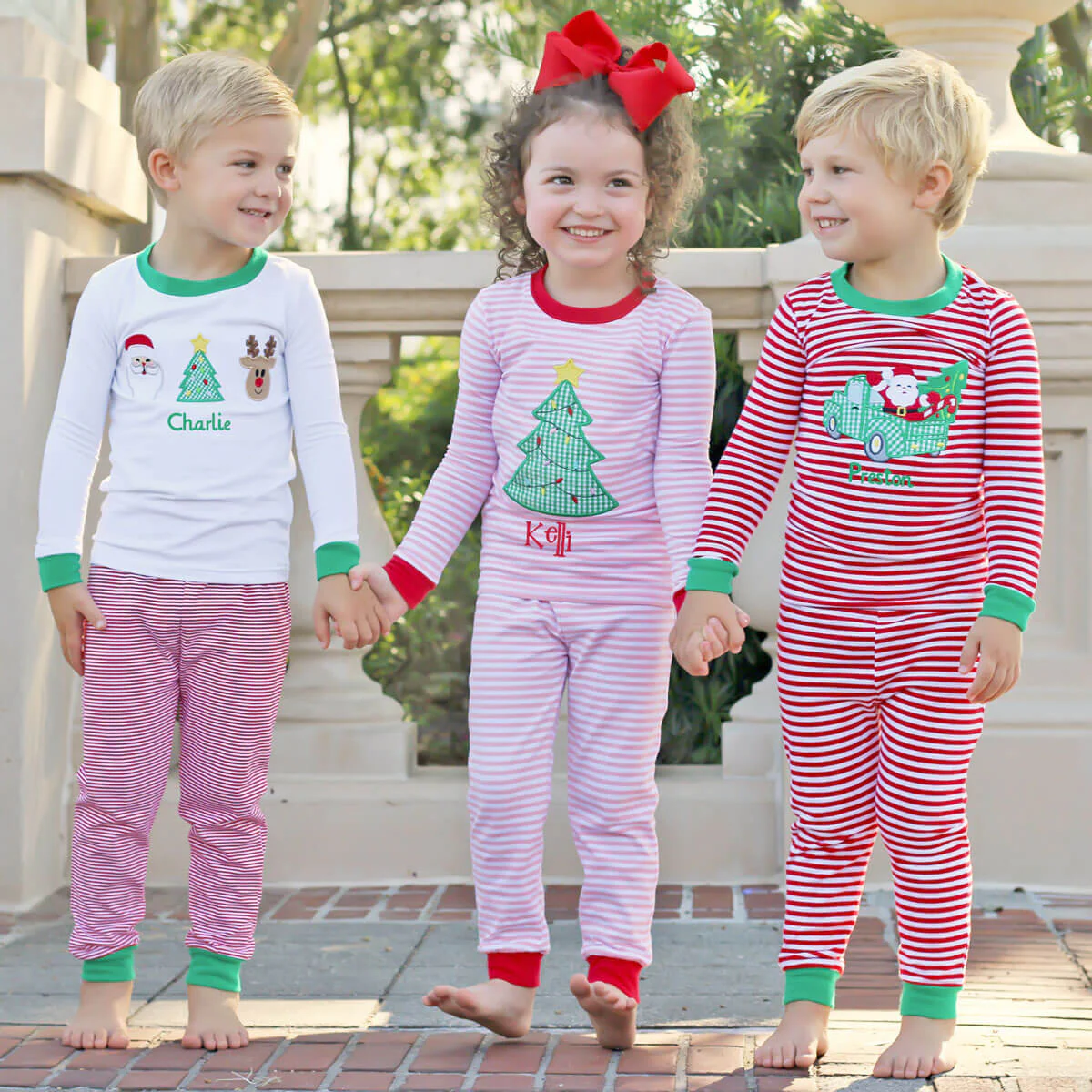 Christmas Tree Pajamas Pink Stripe - Image 4