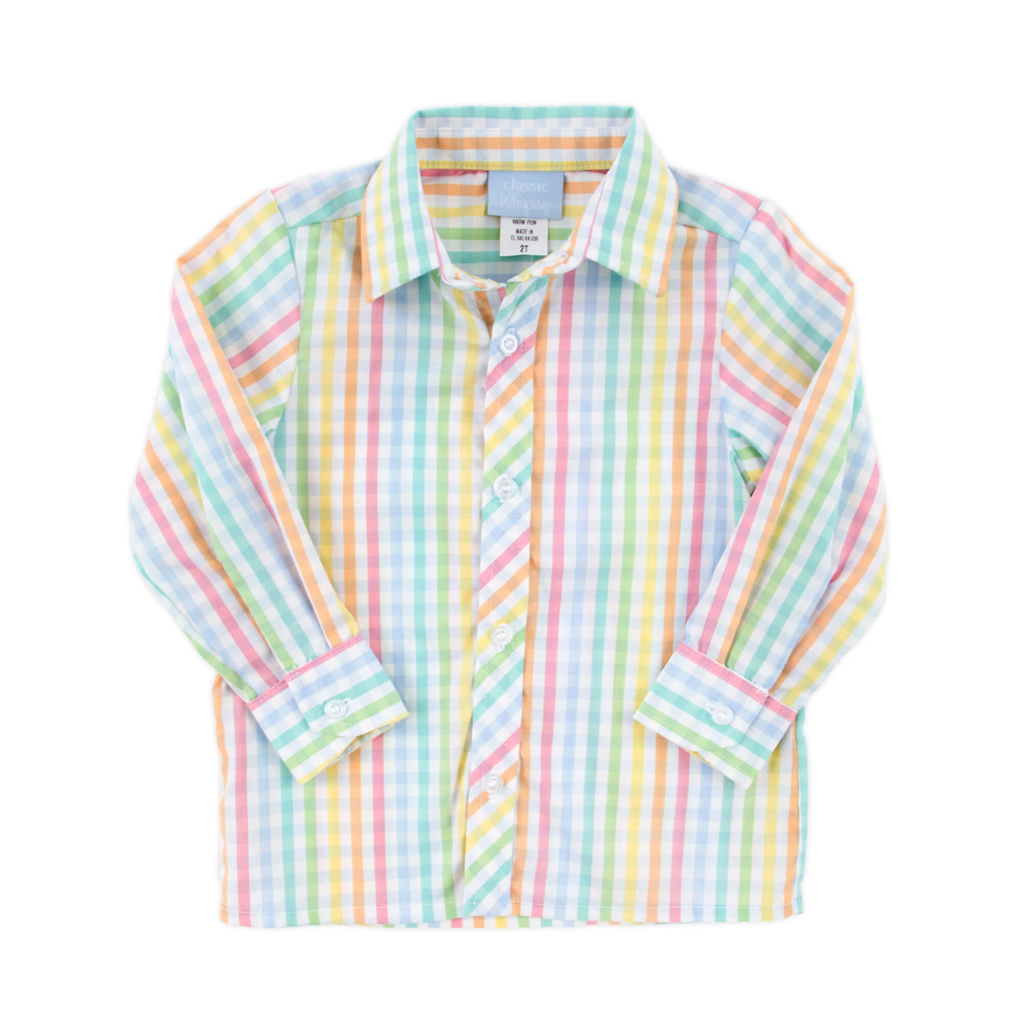 Colorful Multi Plaid Button Down Shirt - Image 2