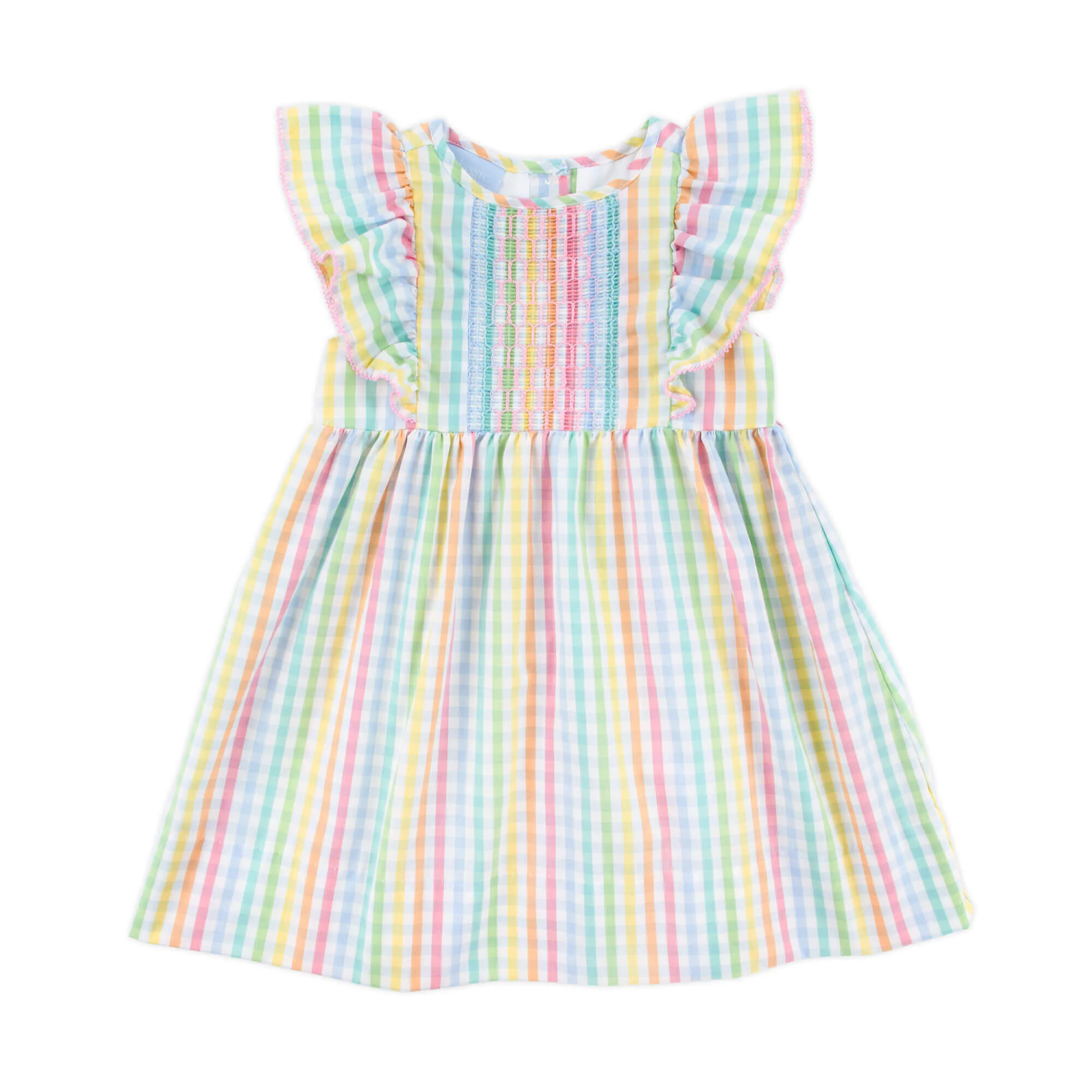 Colorful Multi Plaid Smocked Rachel Dress - Image 2