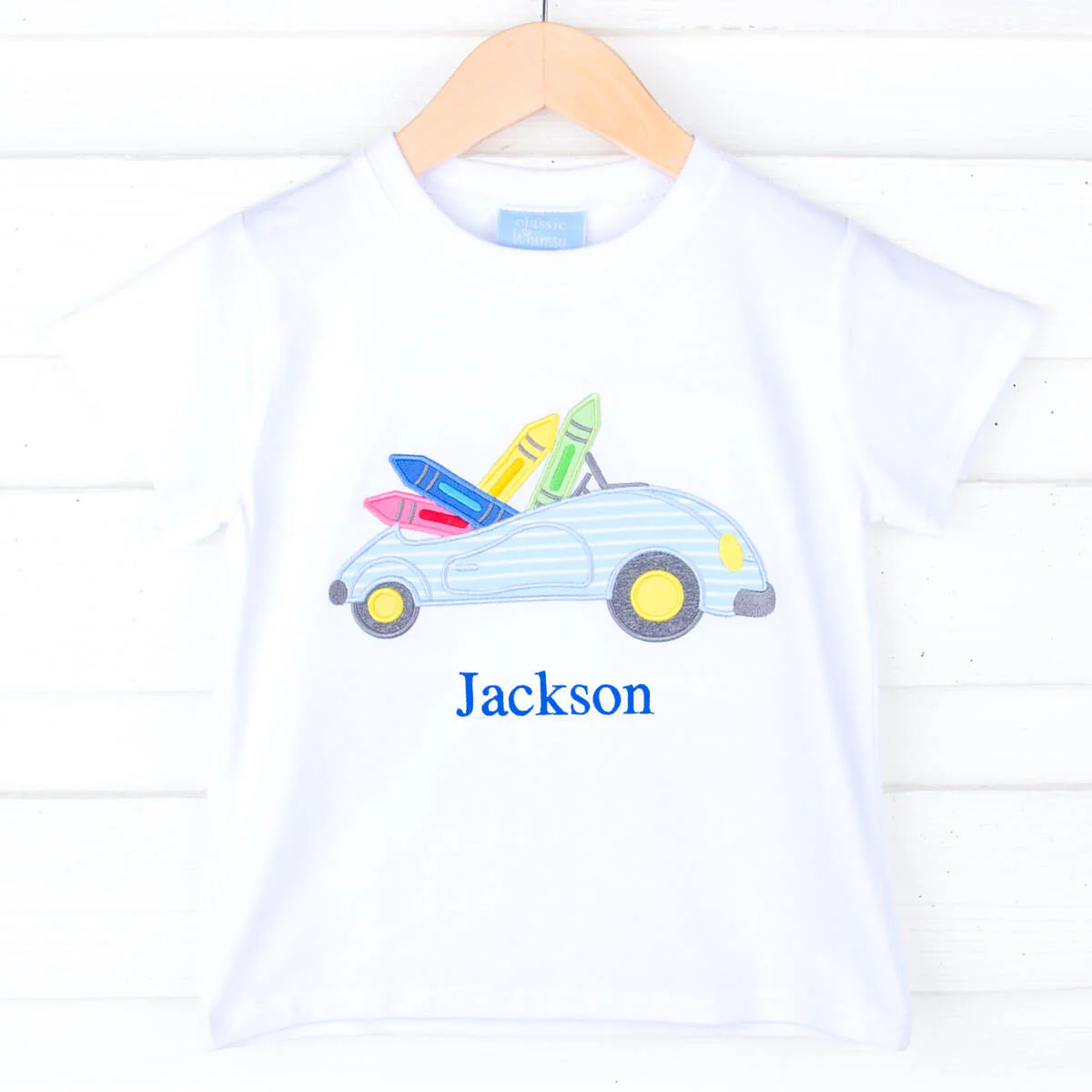 Crayon Car White Short Sleeve Shirt - Image 3