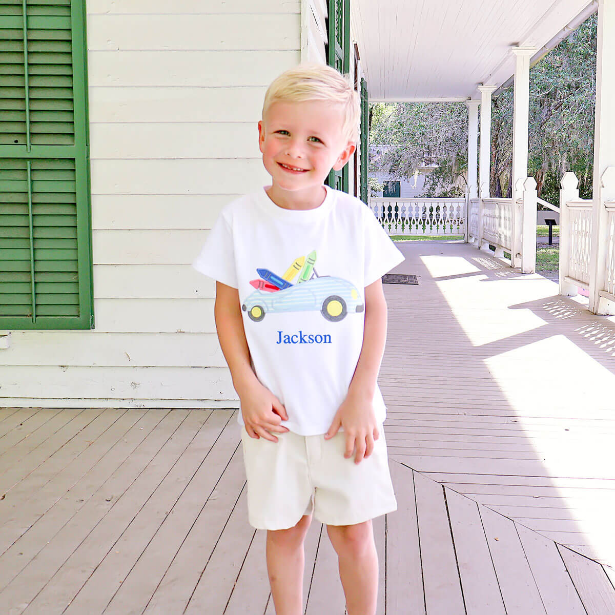Crayon Car White Short Sleeve Shirt - Image 4