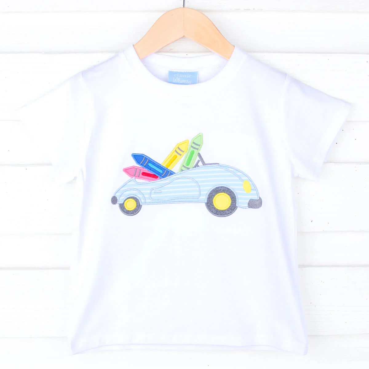 Crayon Car White Short Sleeve Shirt - Image 5