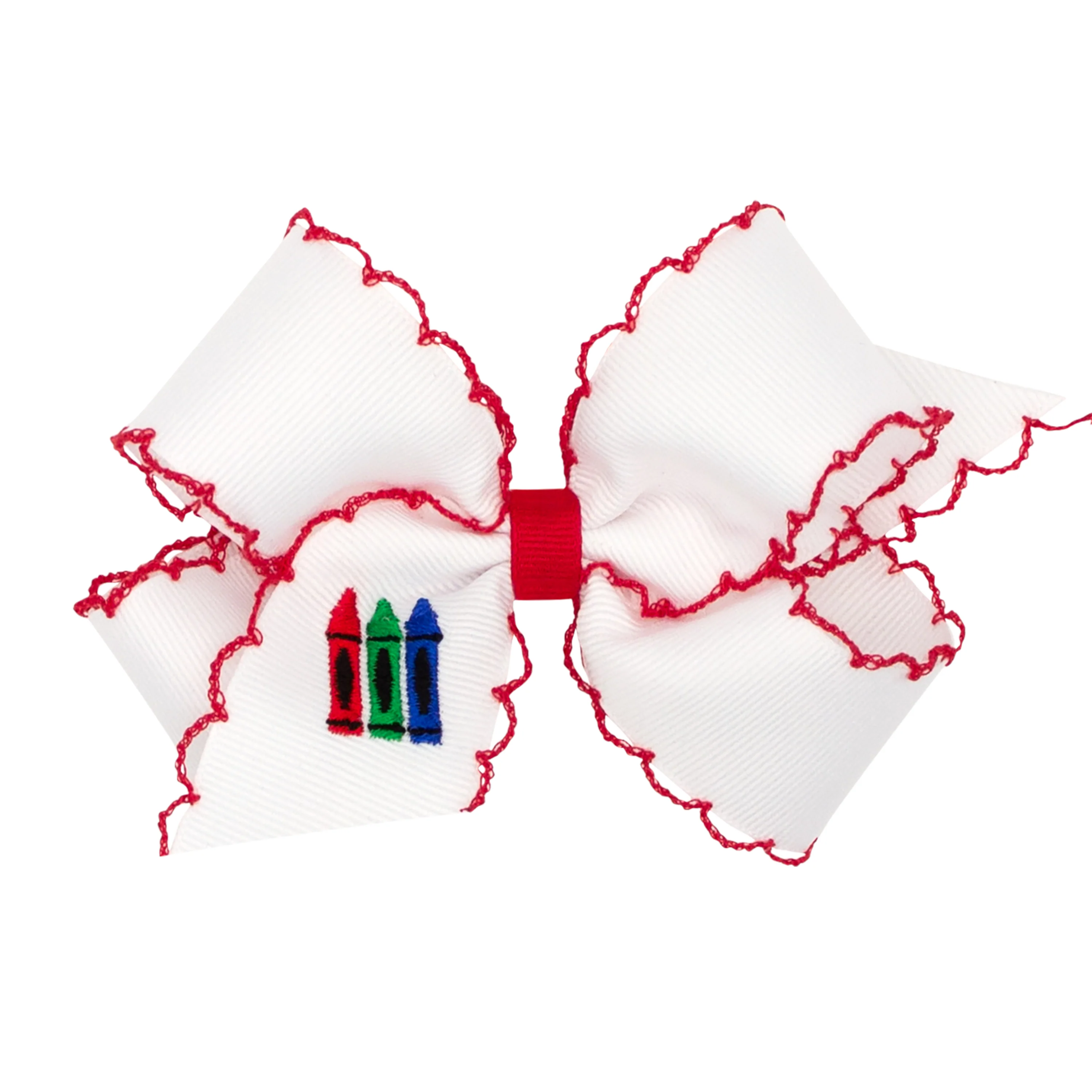 Crayons Embroidered Moonstitch Bow - Image 2
