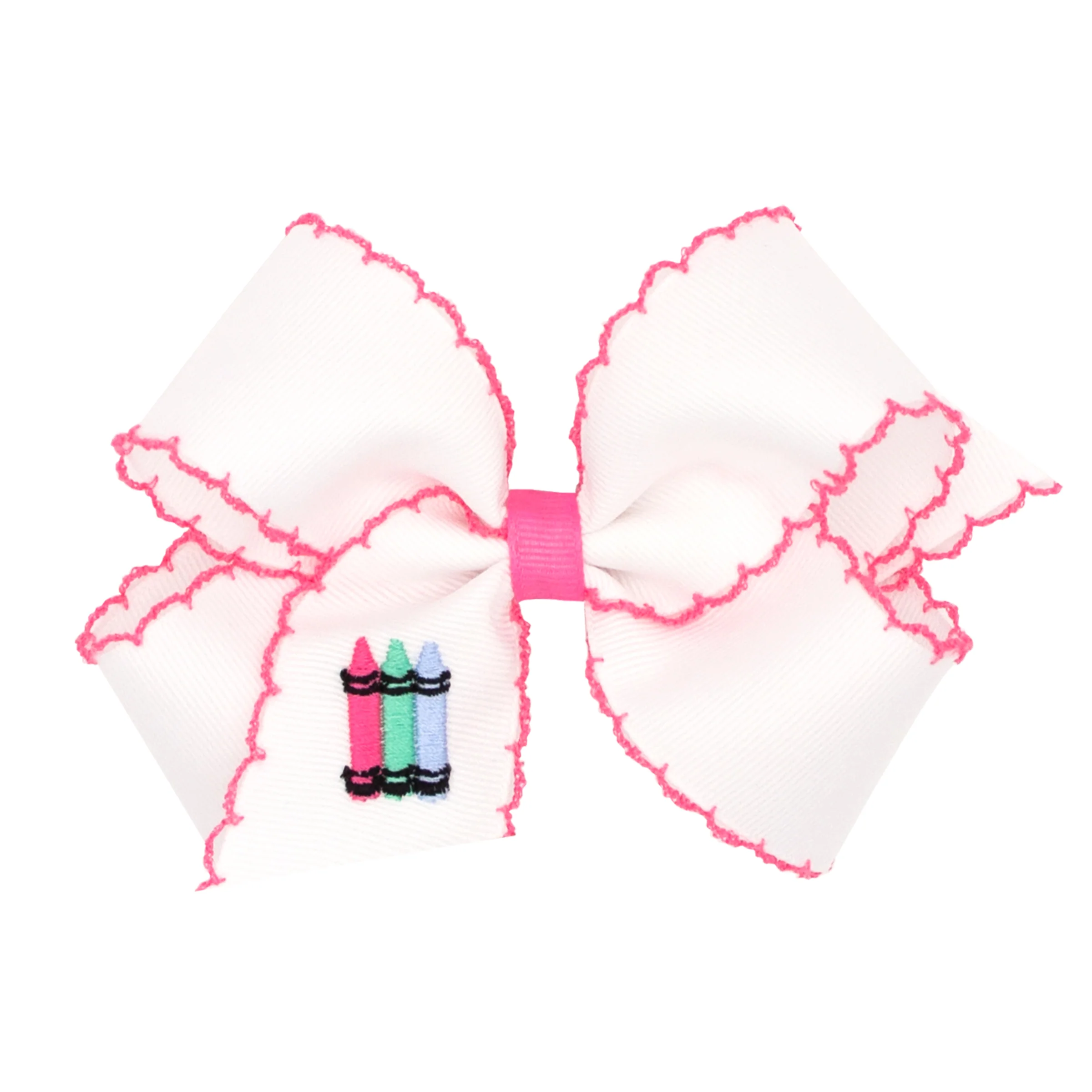 Crayons Embroidered Moonstitch Bow - Image 4