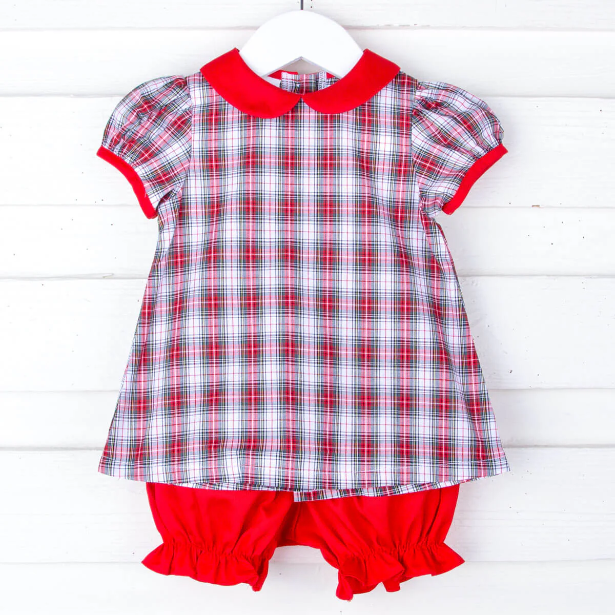 Cream Plaid Sally Bloomer Set - Image 2