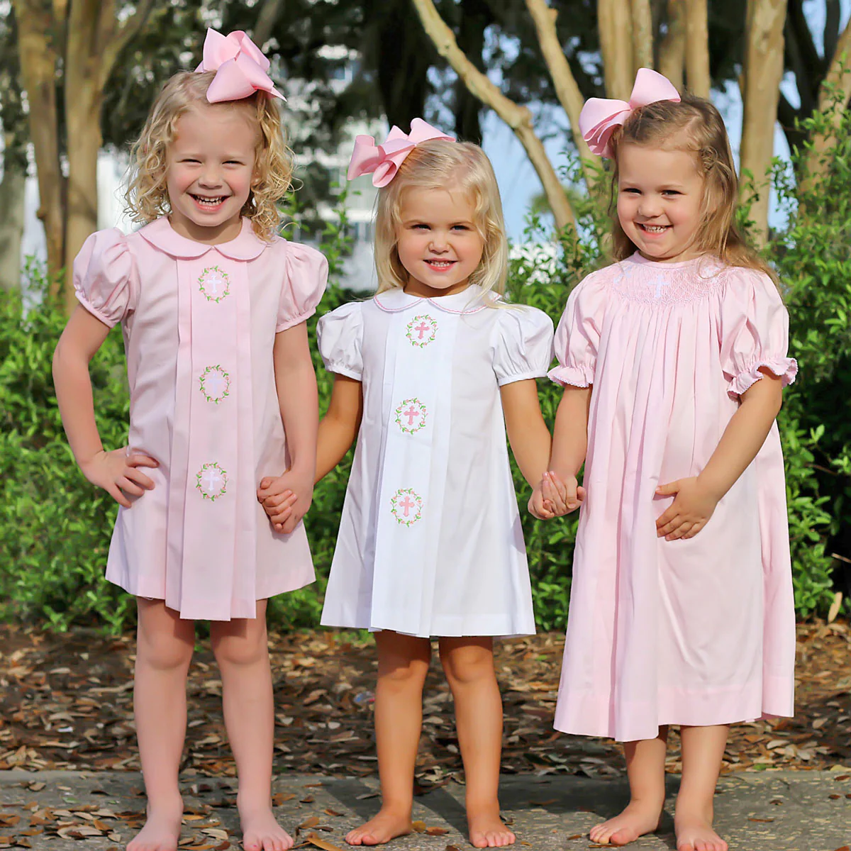 Cross and Wreath Embroidered Pink Sally Dress - Image 5