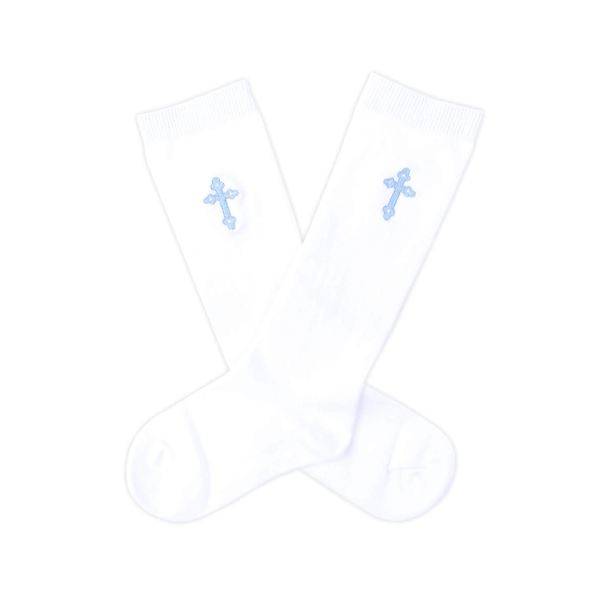 Cross Embroidered Knee High Socks - Image 2