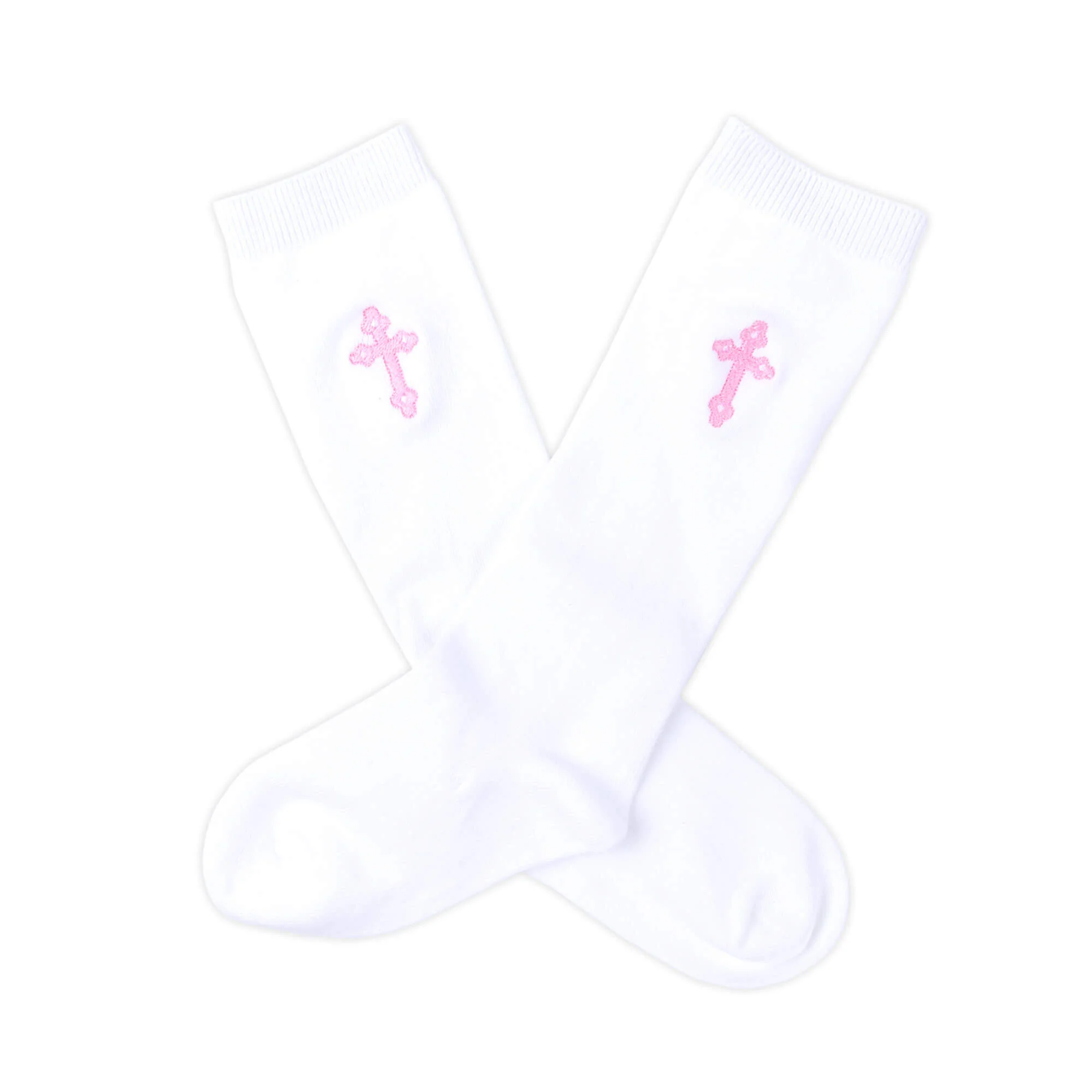 Cross Embroidered Knee High Socks - Image 3