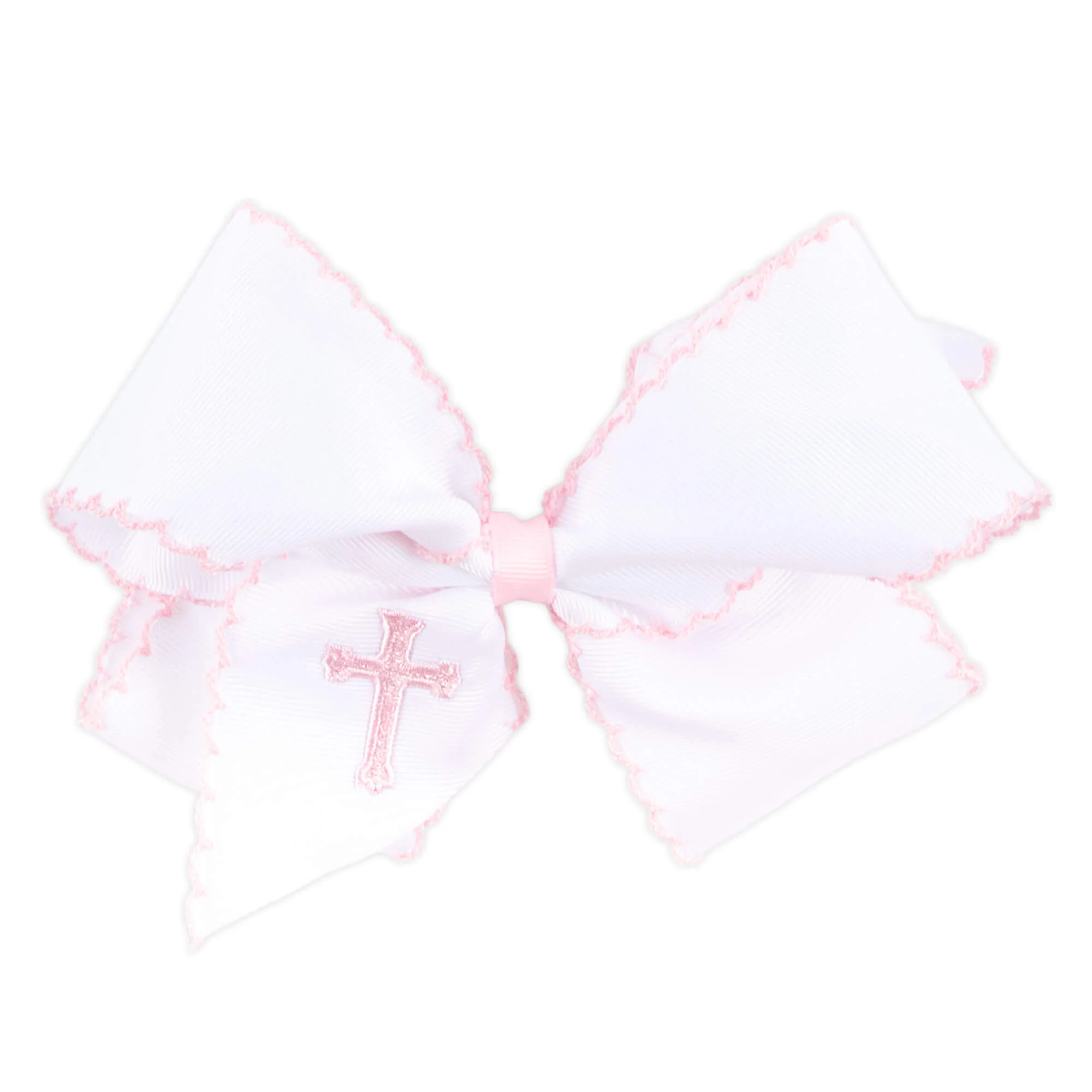 Cross Embroidered Moonstitch Hair Bow - Image 5