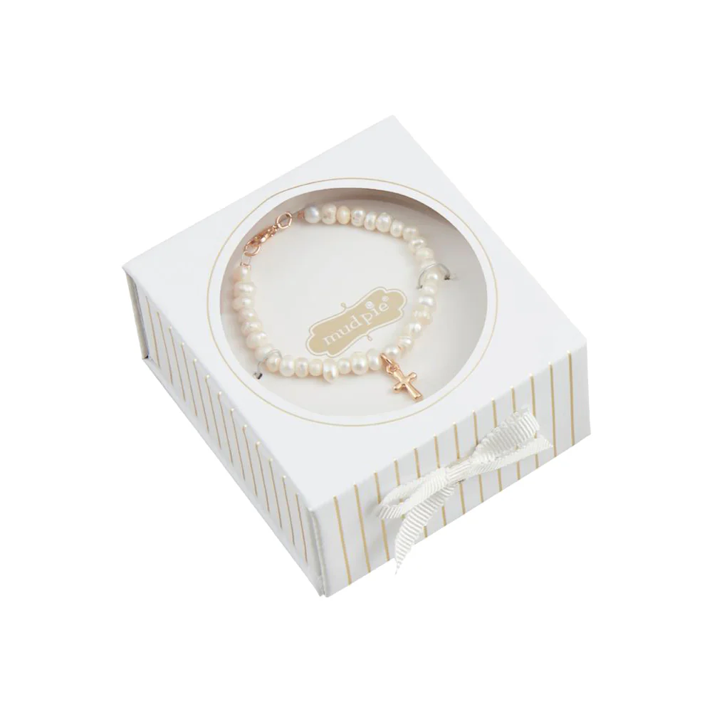 Cross Petite Pearl Bracelet - Image 2