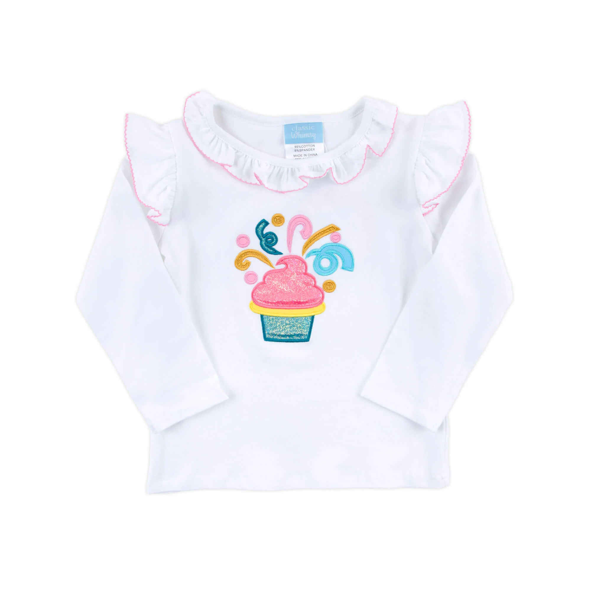 Cupcake White Ruffle Long Sleeve Top - Image 3
