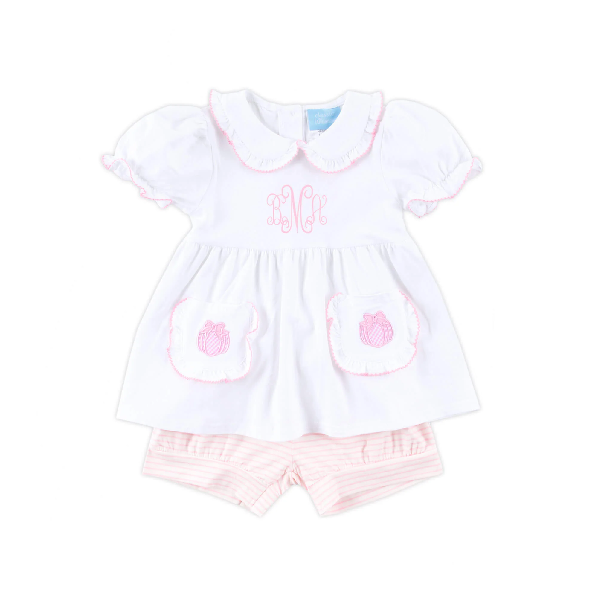 Cute As A Pumpkin Pink Stripe Caroline Short Set - Image 2