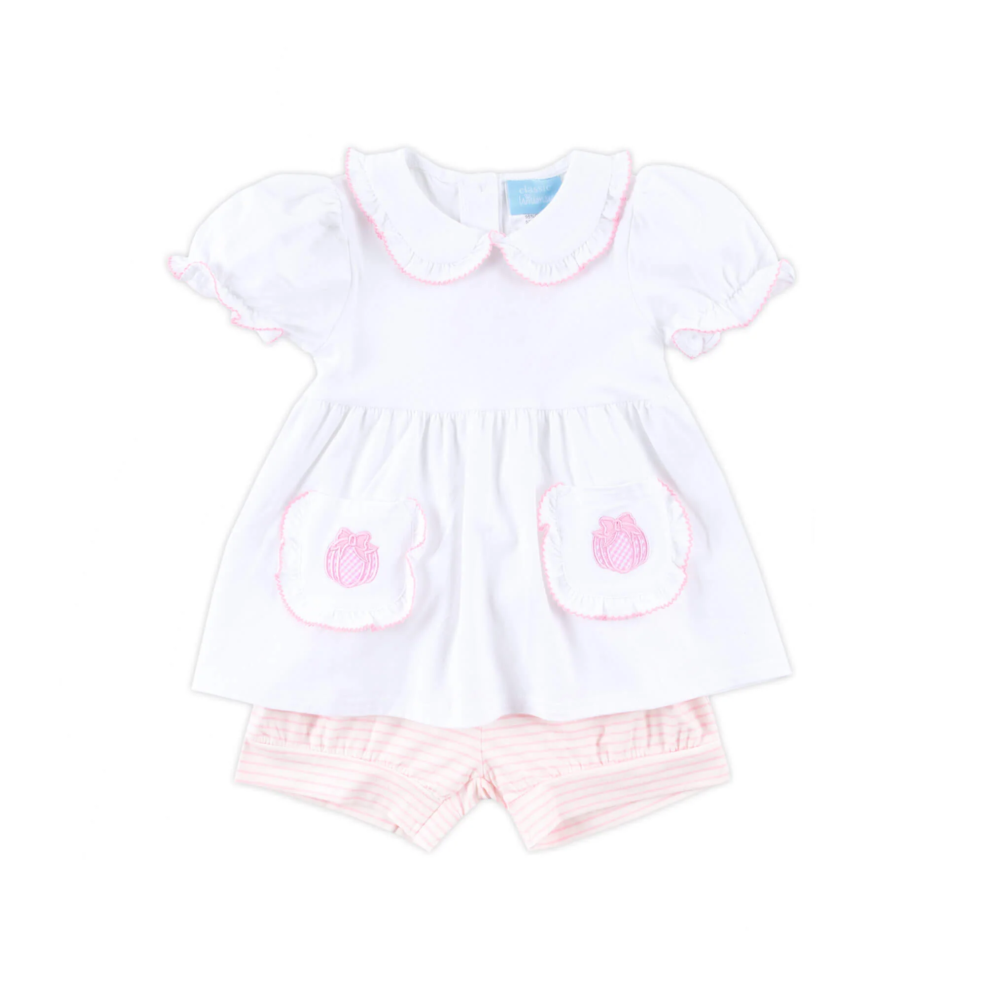 Cute As A Pumpkin Pink Stripe Caroline Short Set - Image 3