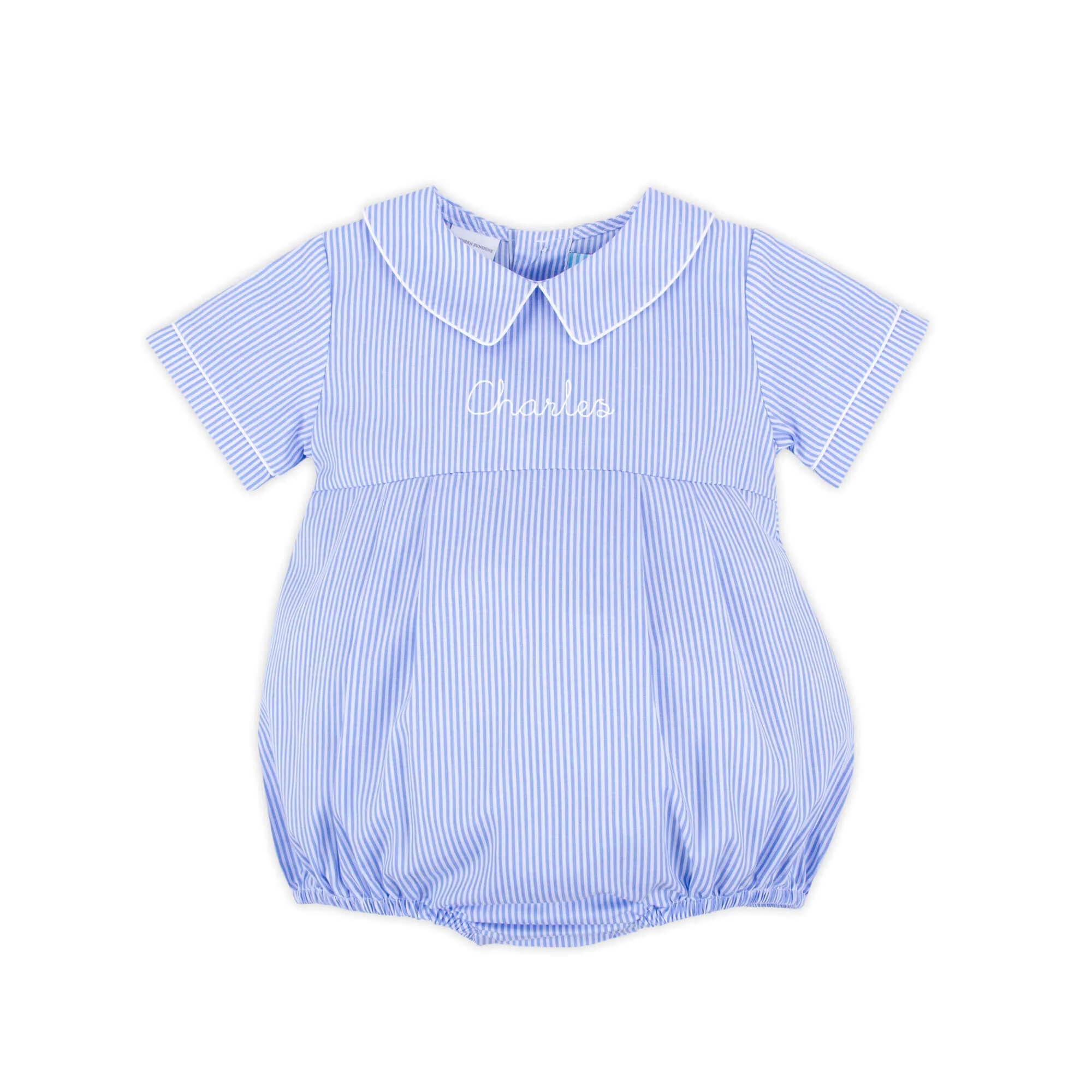 Cute Blue Stripe Collared Bubble - Image 2