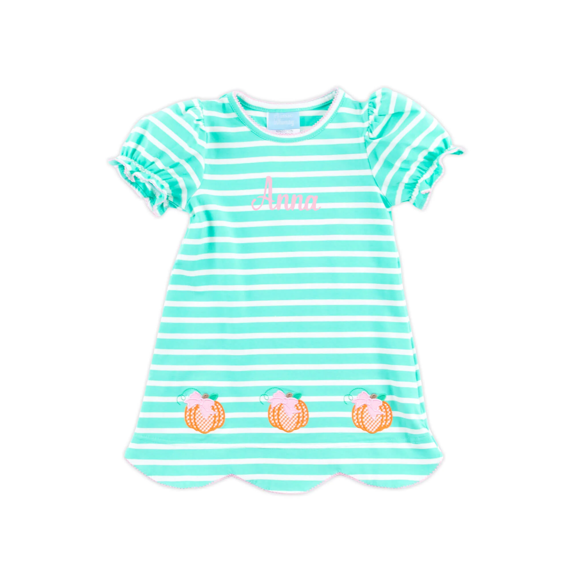 Cute Harvest Turquoise Stripe Dress - Image 2