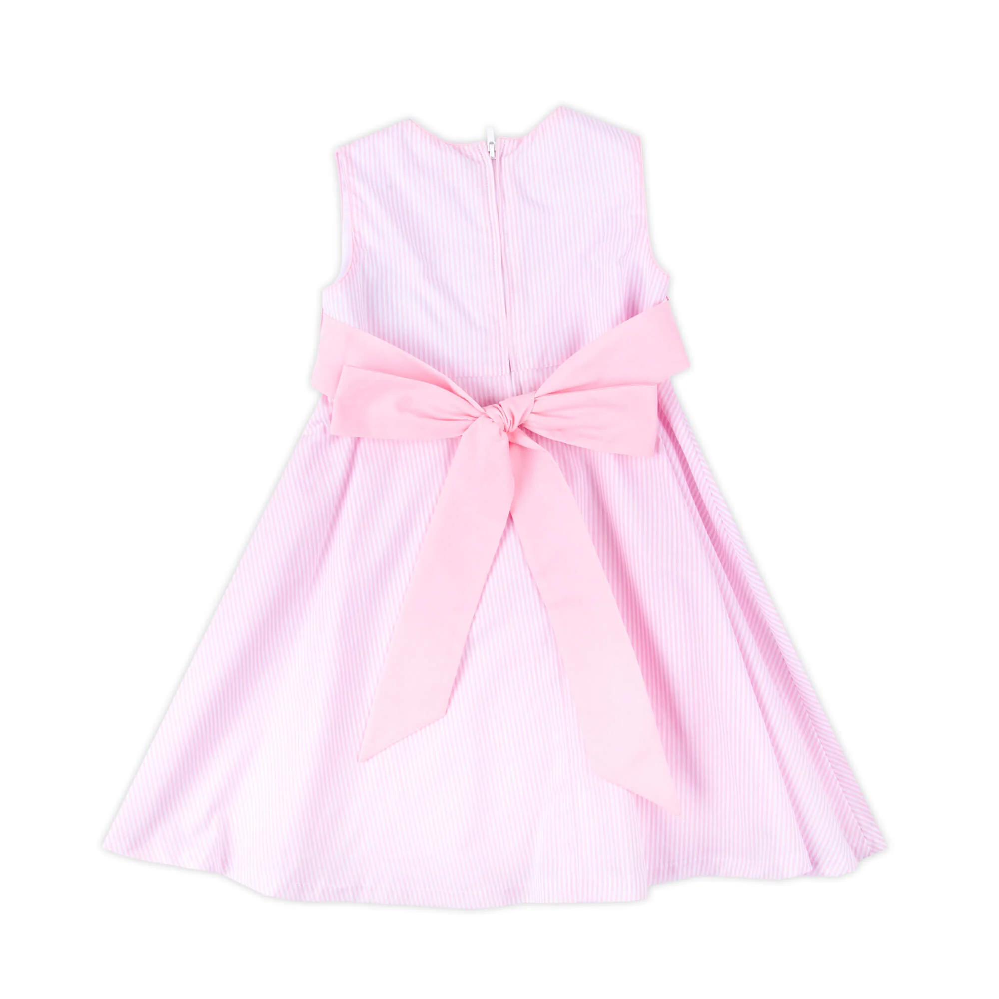 Cute Pink Stripe Sash Dress - Image 2