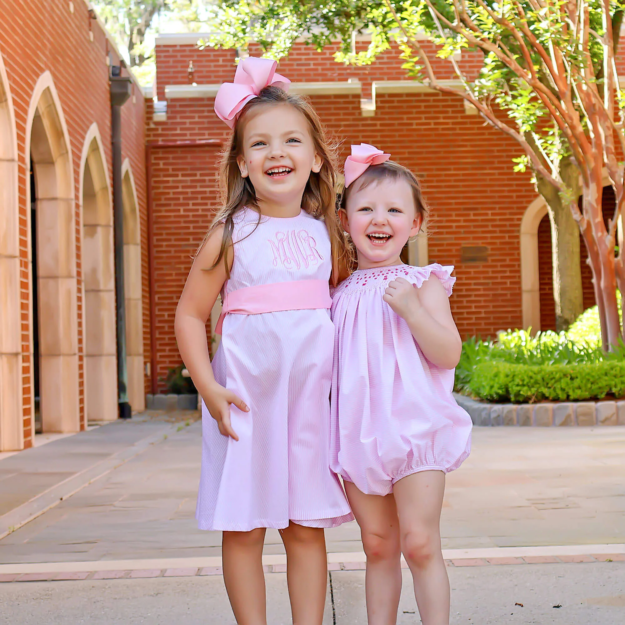Cute Pink Stripe Sash Dress - Image 4