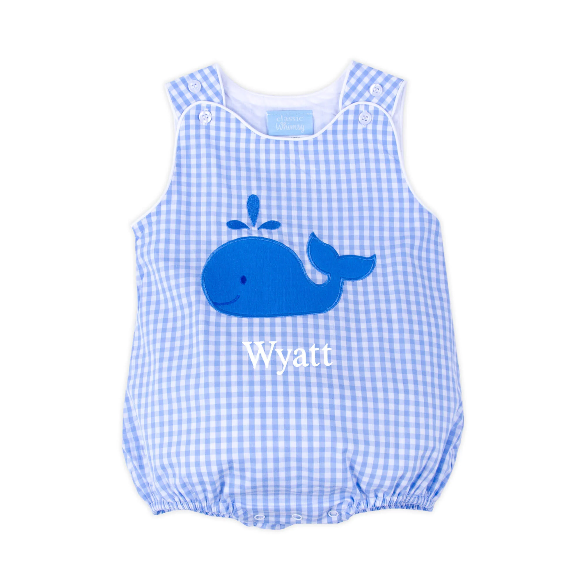 Cute Whale Blue Gingham Sun Bubble - Image 3