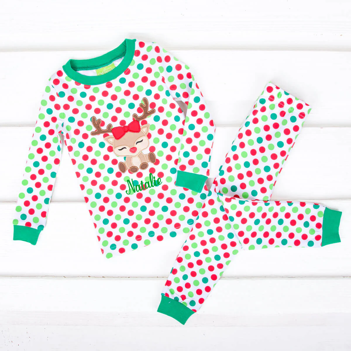 Dashing Reindeer Polka Dot Pajamas - Image 3