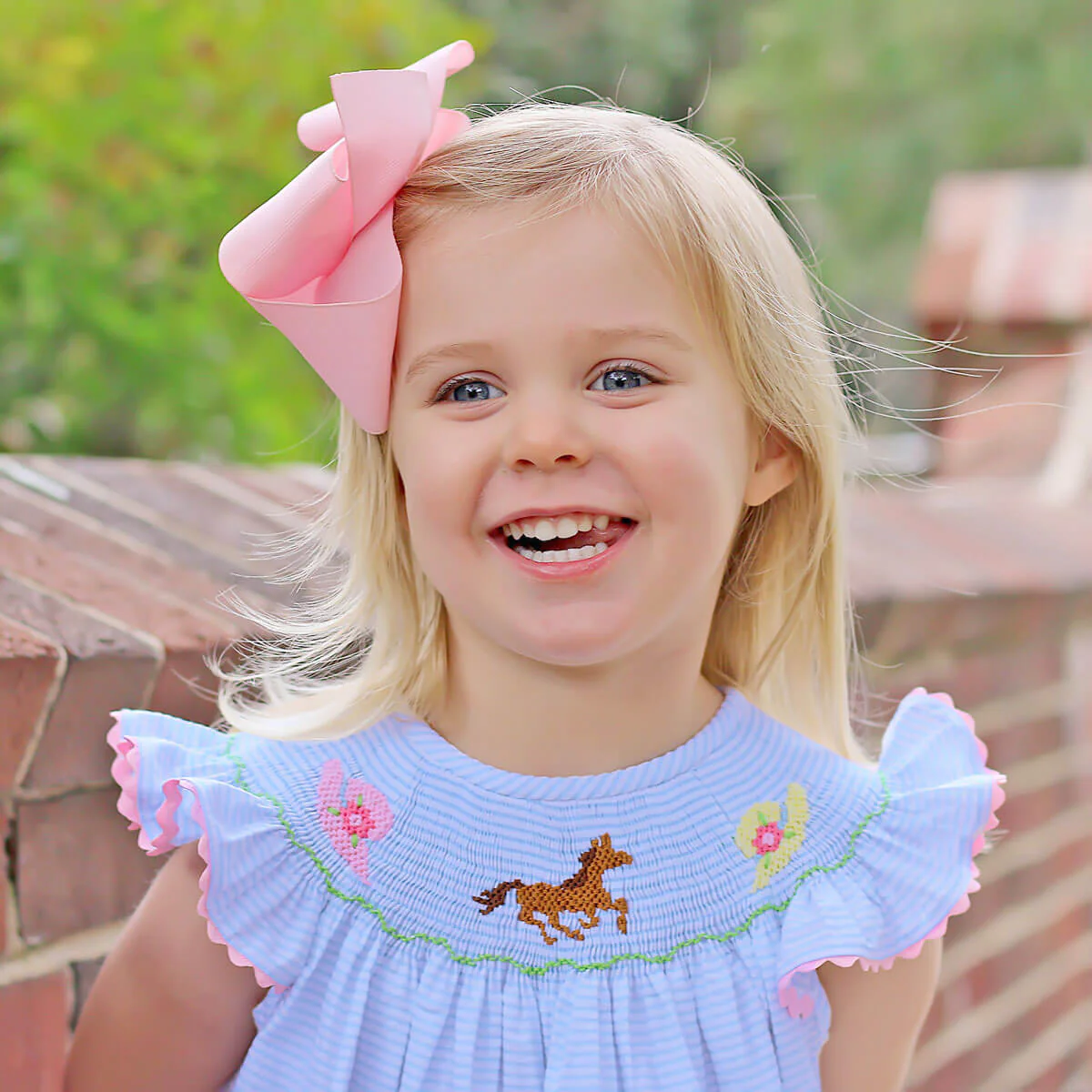 Derby Smocked Blue Stripe Dress - Image 3