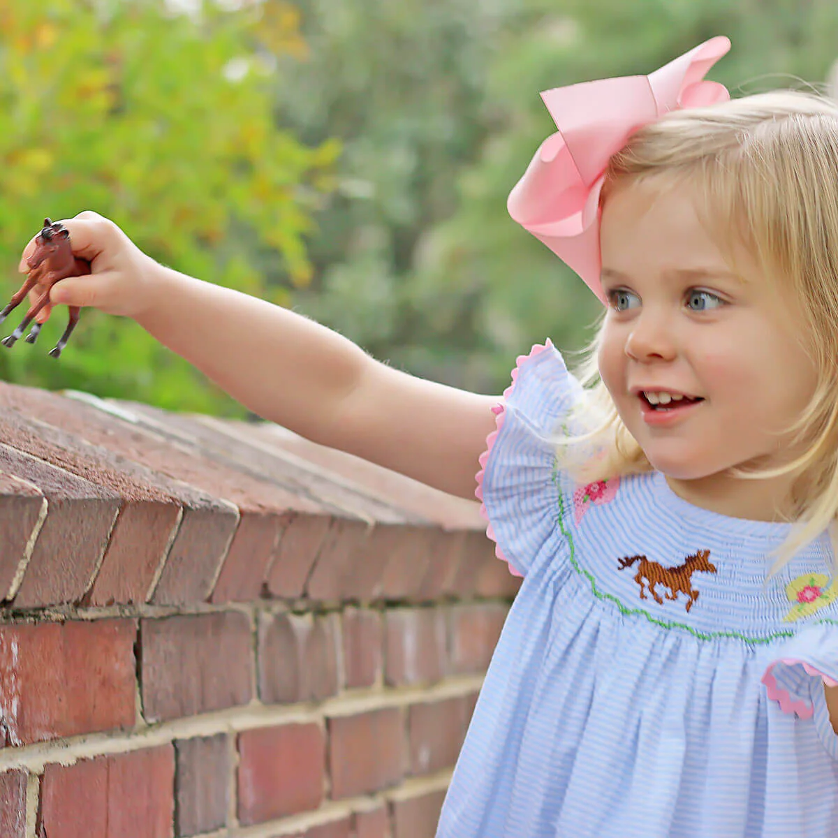 Derby Smocked Blue Stripe Dress - Image 4