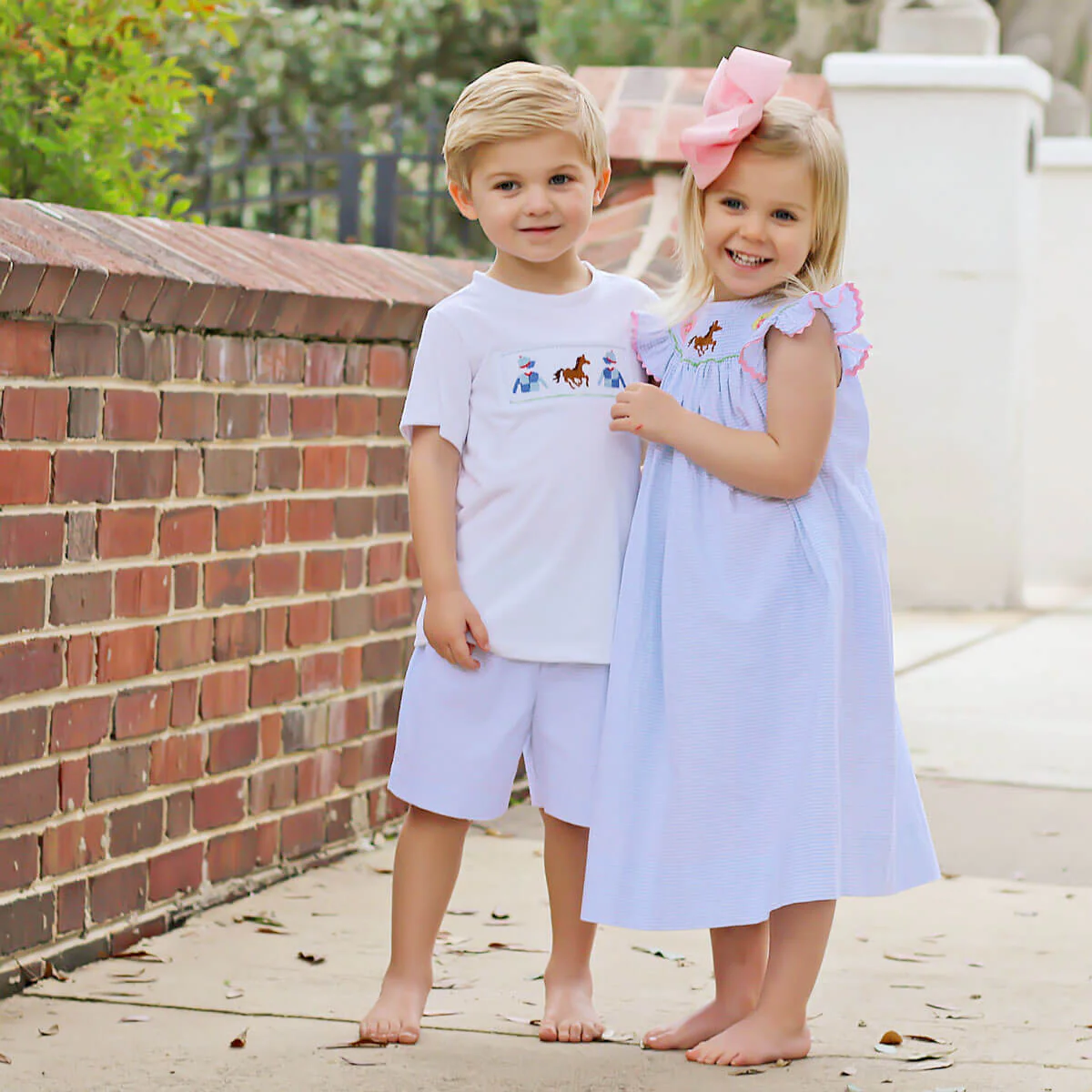 Derby Smocked Blue Stripe Dress - Image 6