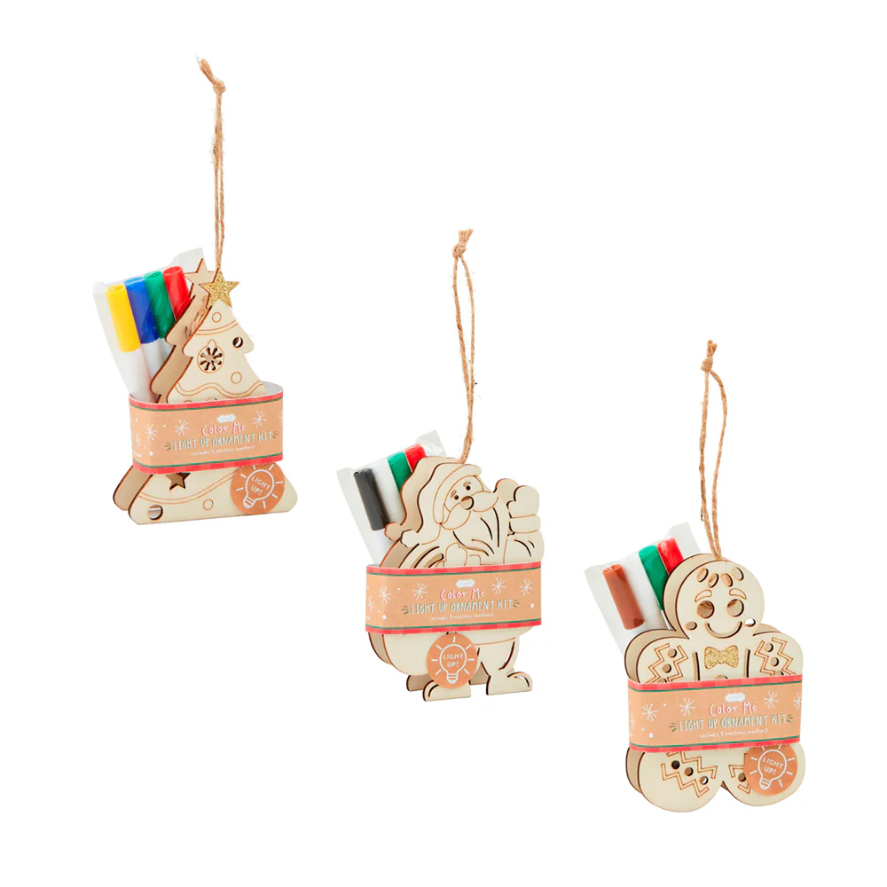 Color-Me Light-Up Wood Ornament - Image 2