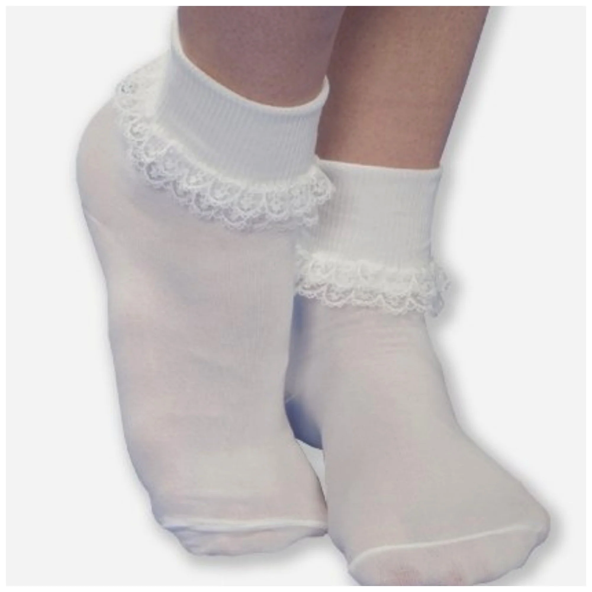 Double Row Lace Turn Cuff Socks - Image 3
